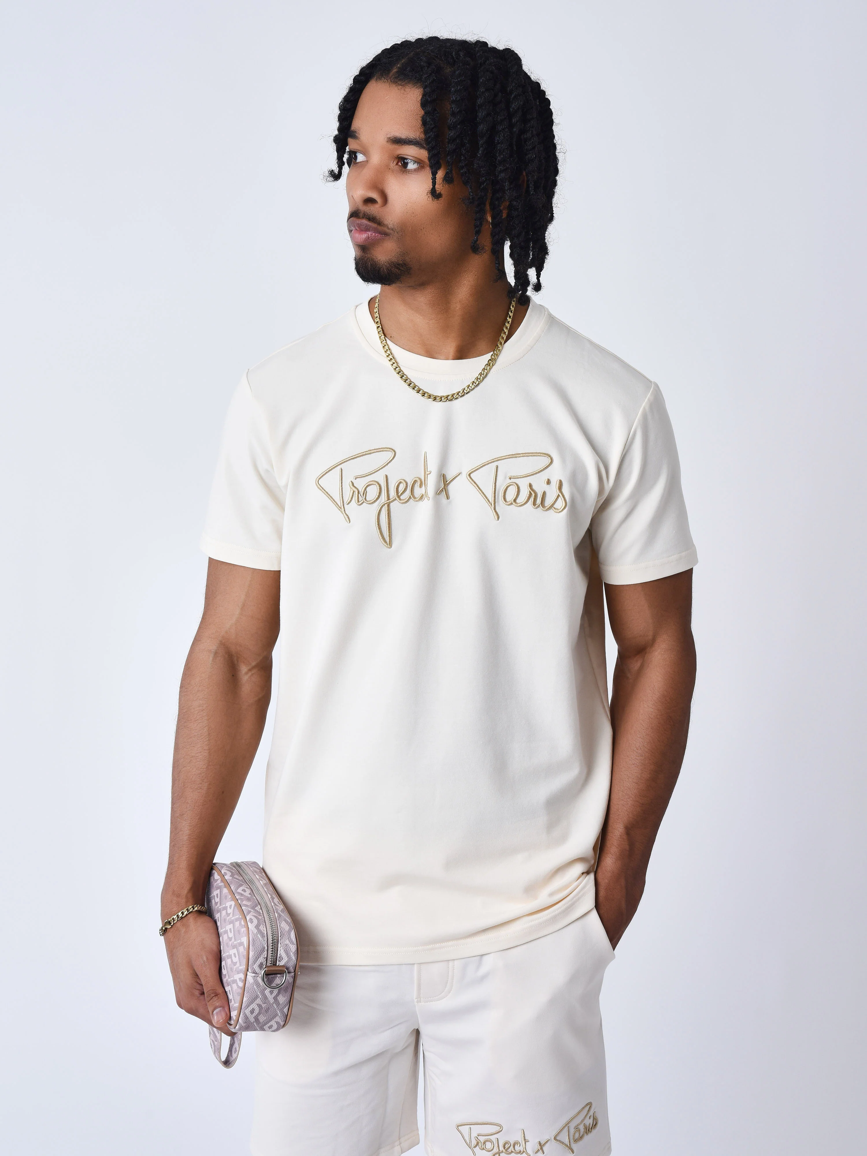 T-shirt basic broderie Signature