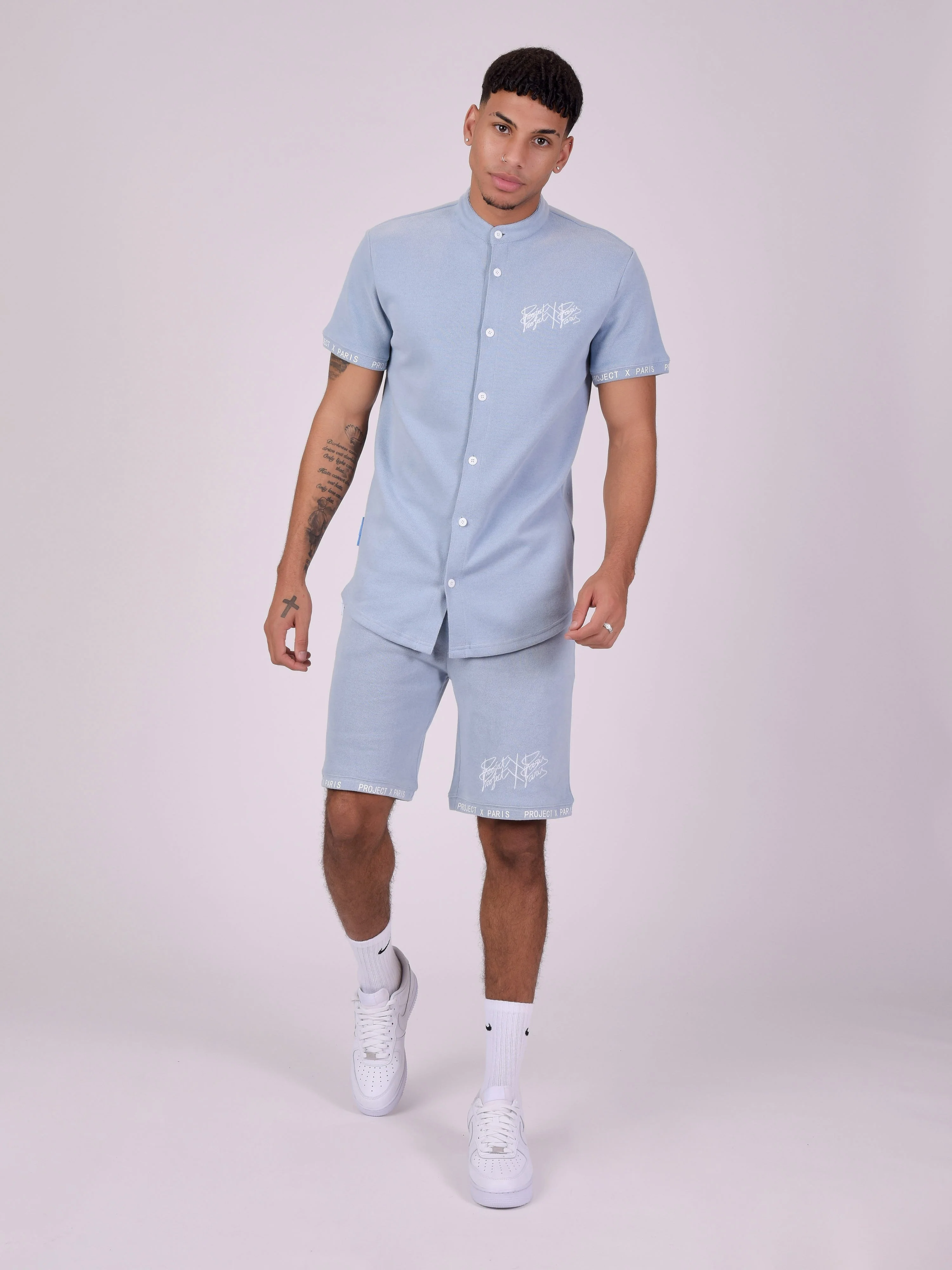 Chemise col mao style maille - Image 3
