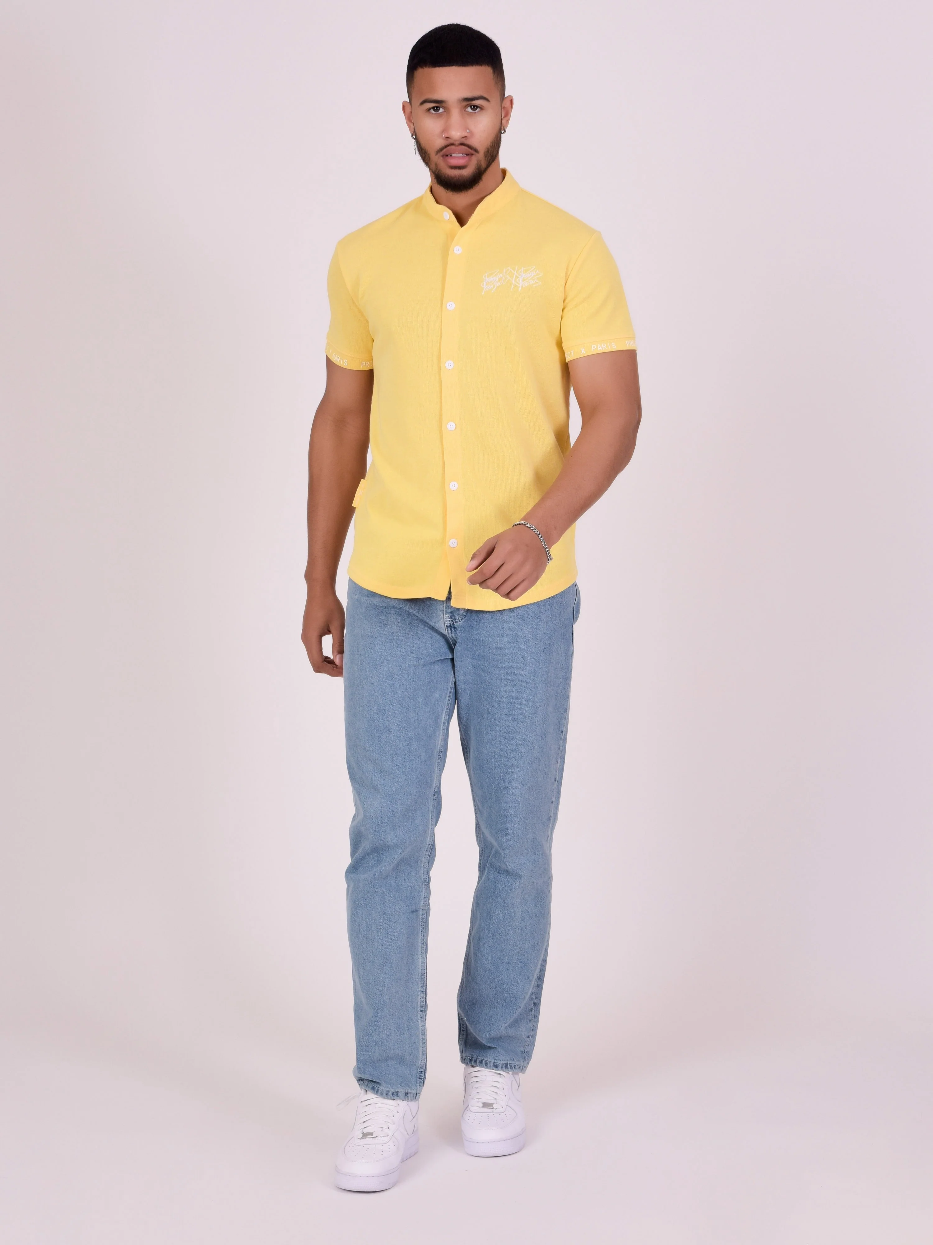 Chemise col mao style maille - Image 3