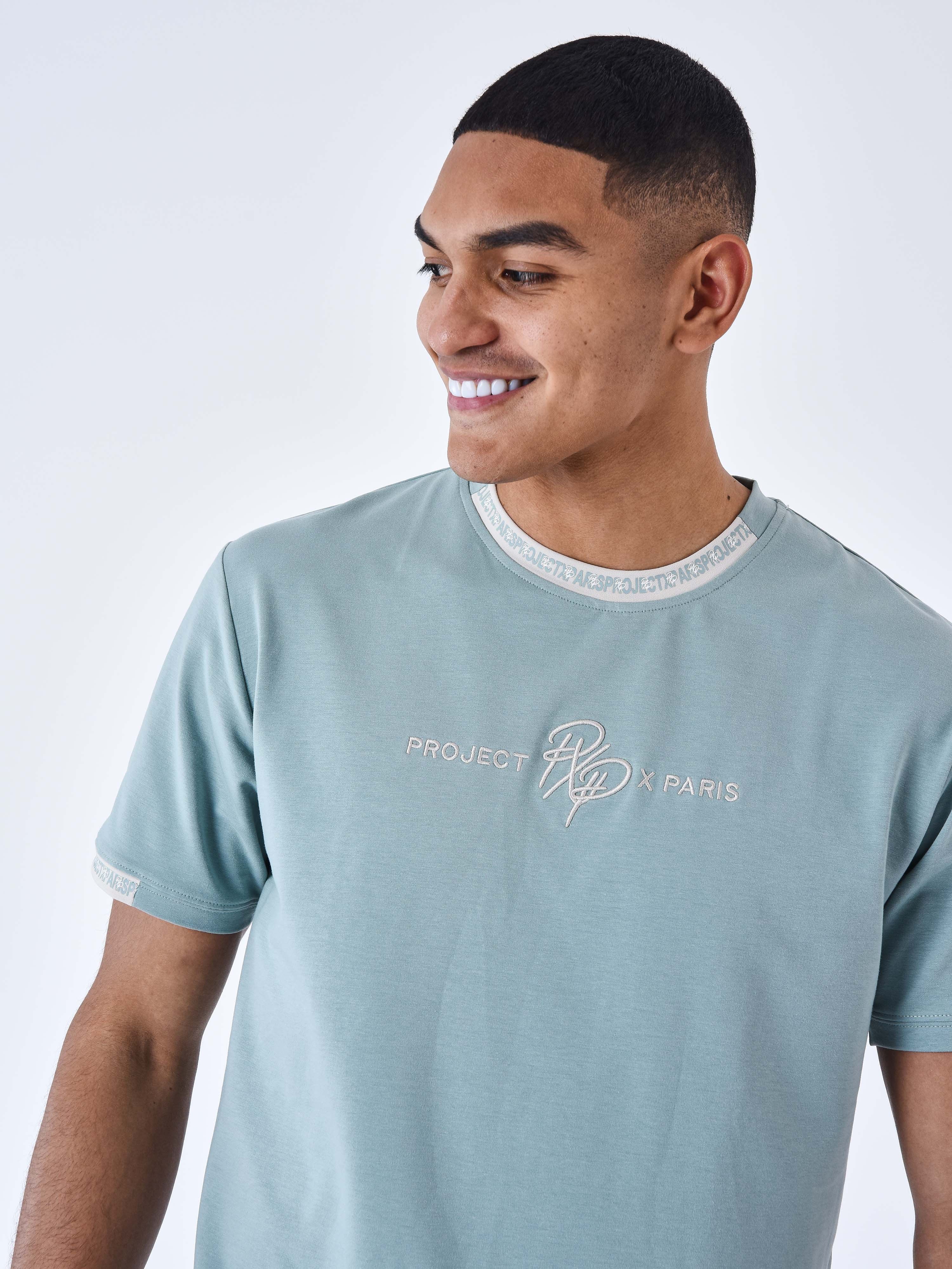 T-shirt uni avec bande logo