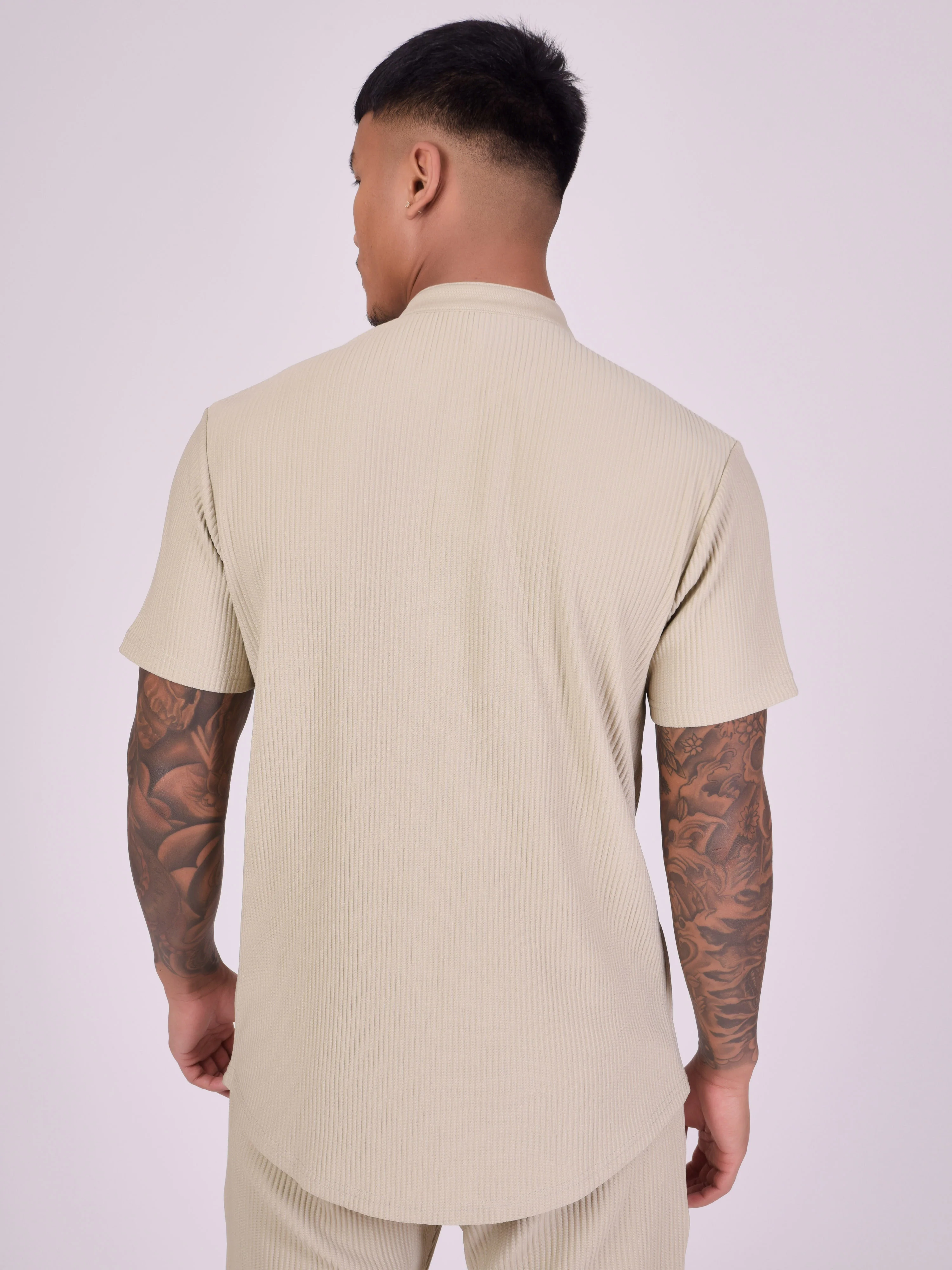 Chemise col mao en matière texturée - Image 5
