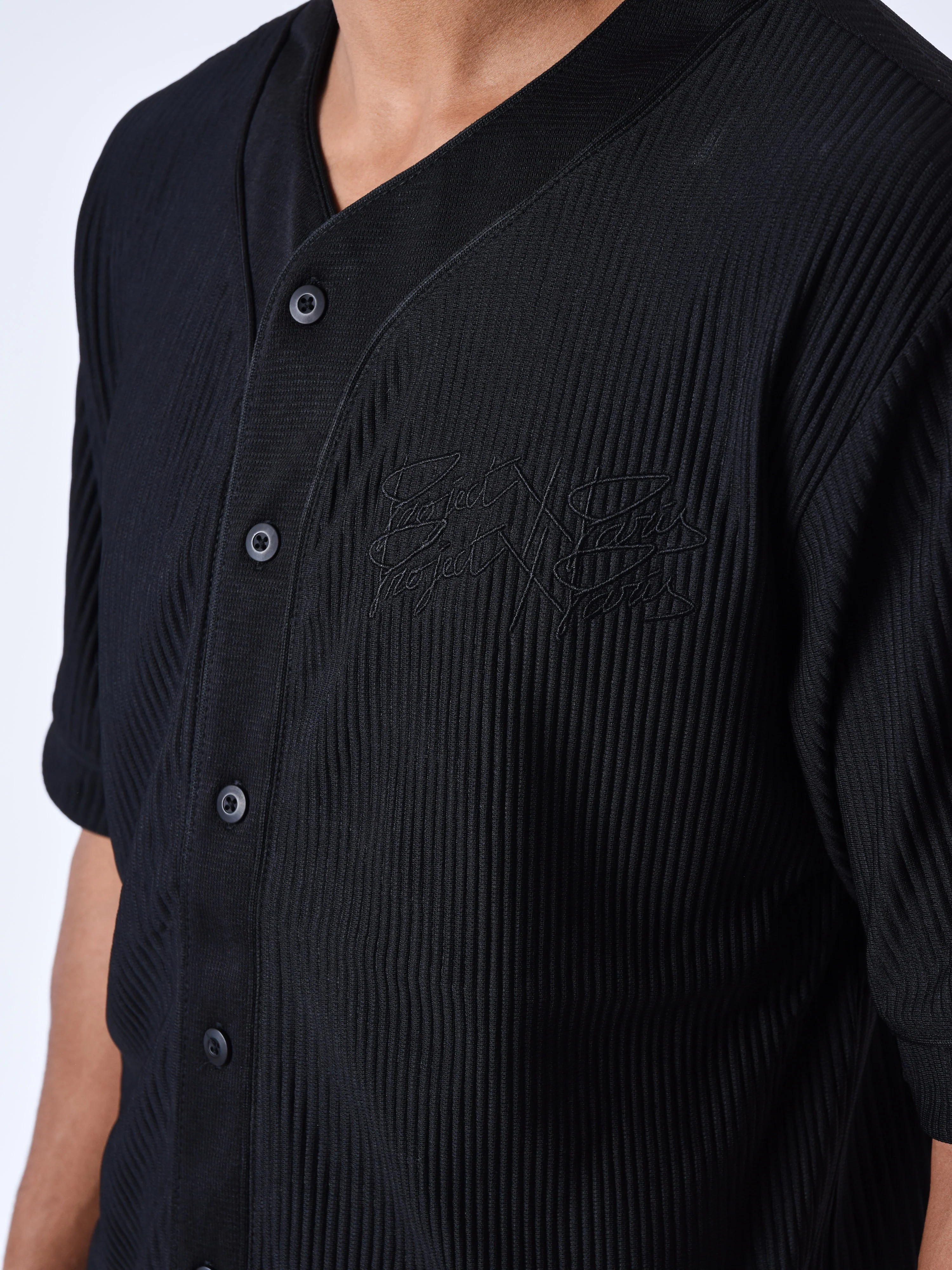 Chemise style Maillot de baseball en matière texturé - Image 2
