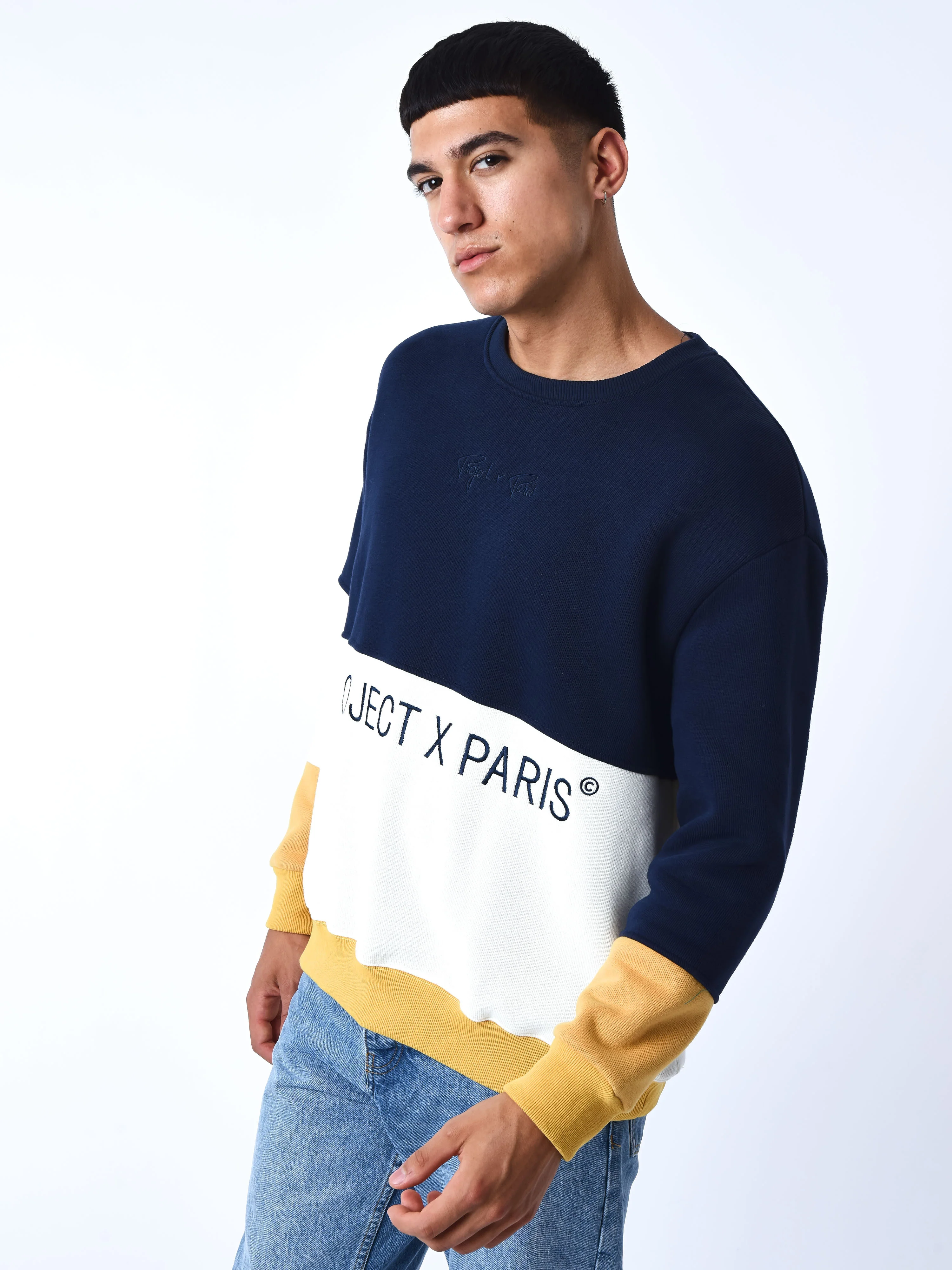 Sweat col rond Color Block en maille - Image 4