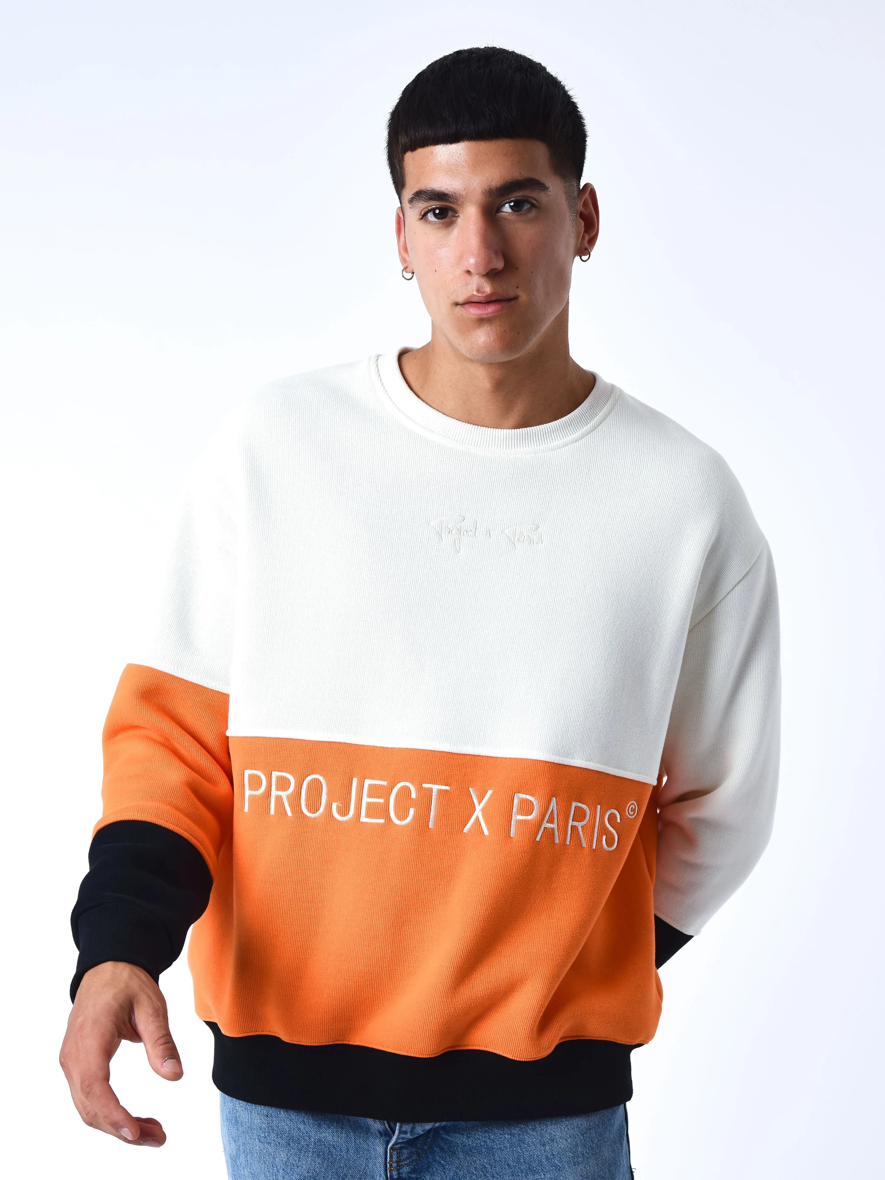 Sweat col rond Color Block en maille - Image 2