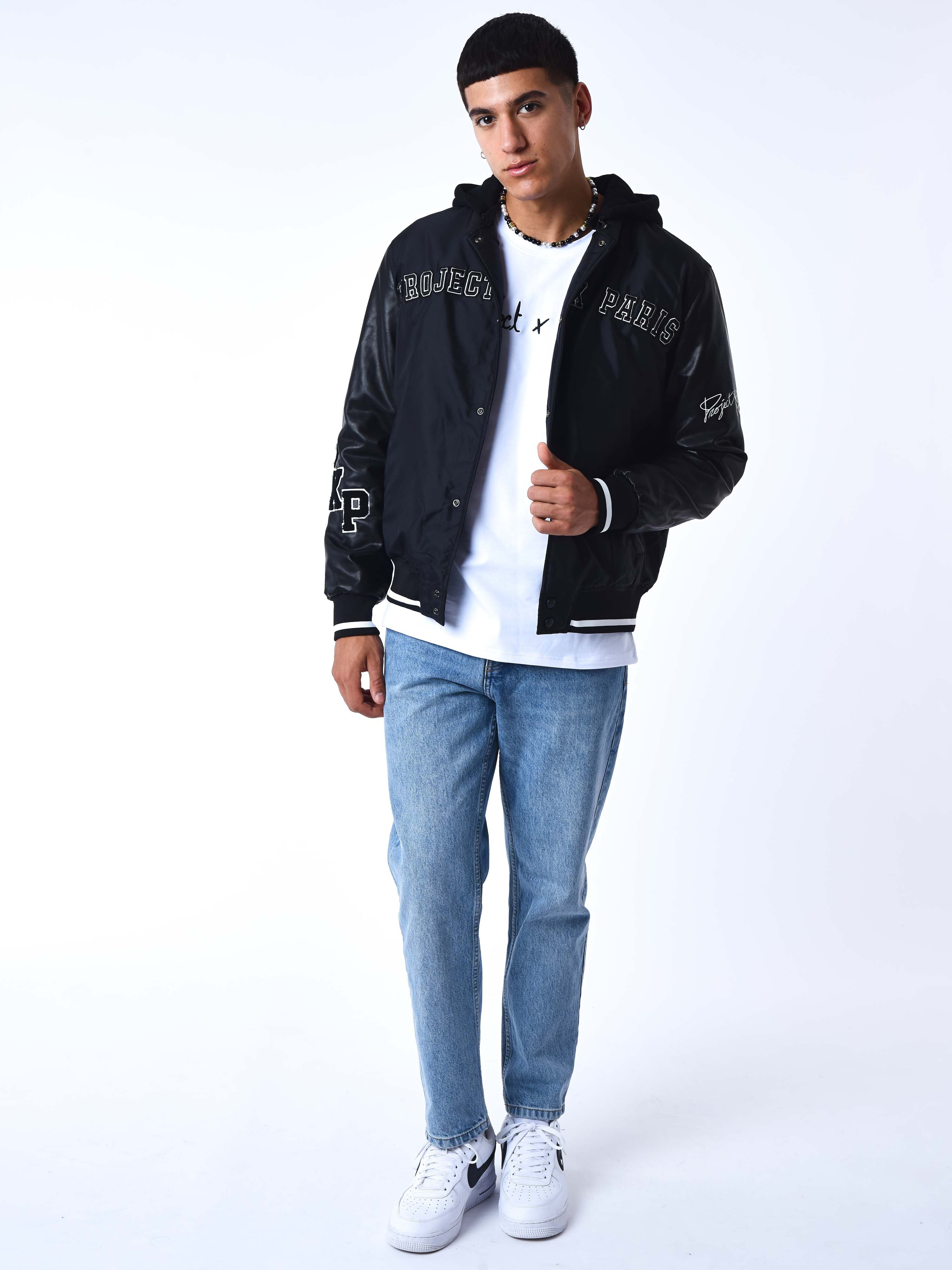 Veste oversize style universitaire avec écusson brodés - Image 3