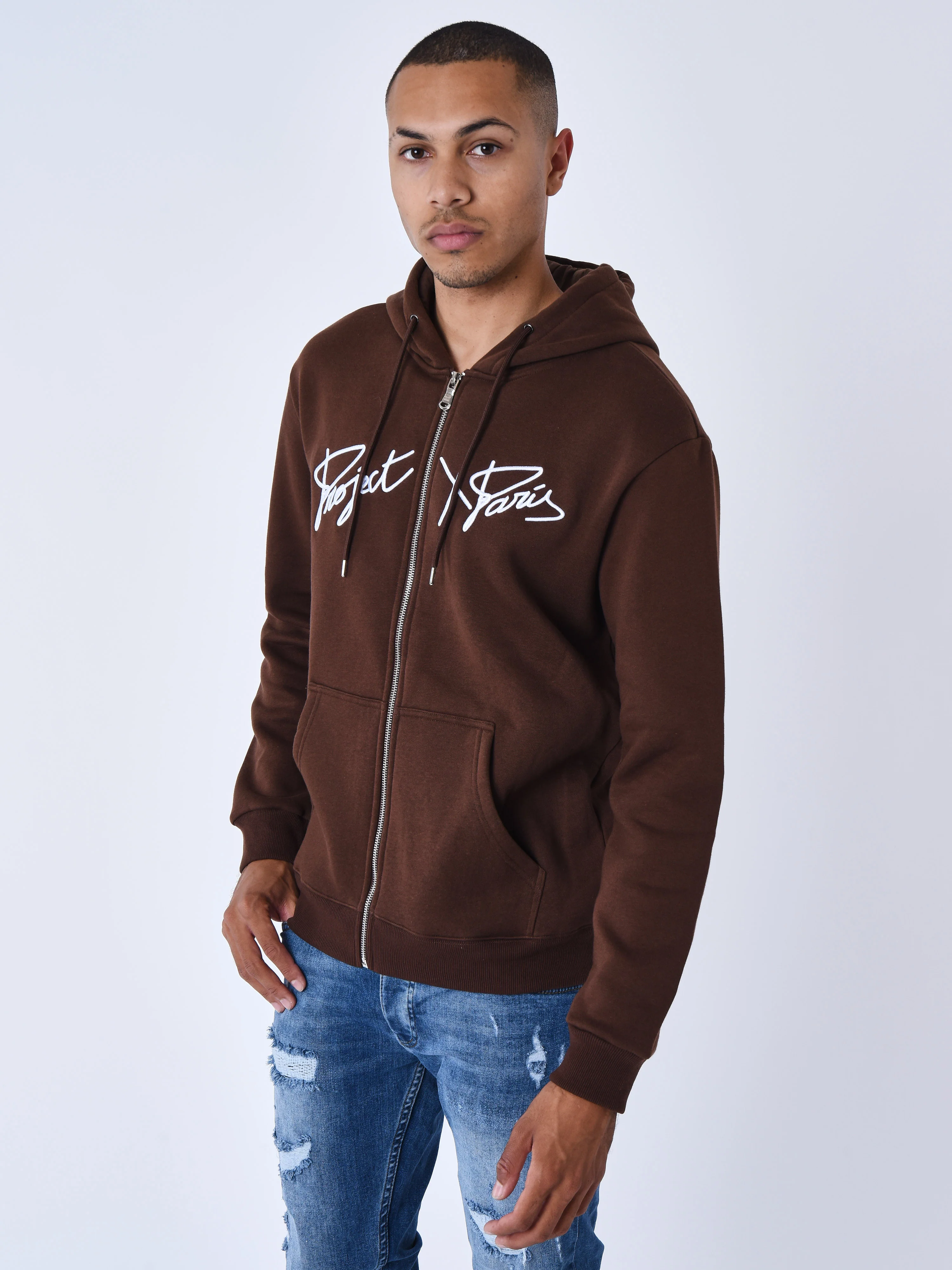 Veste a capuche zippé à broderie Origin - Image 4
