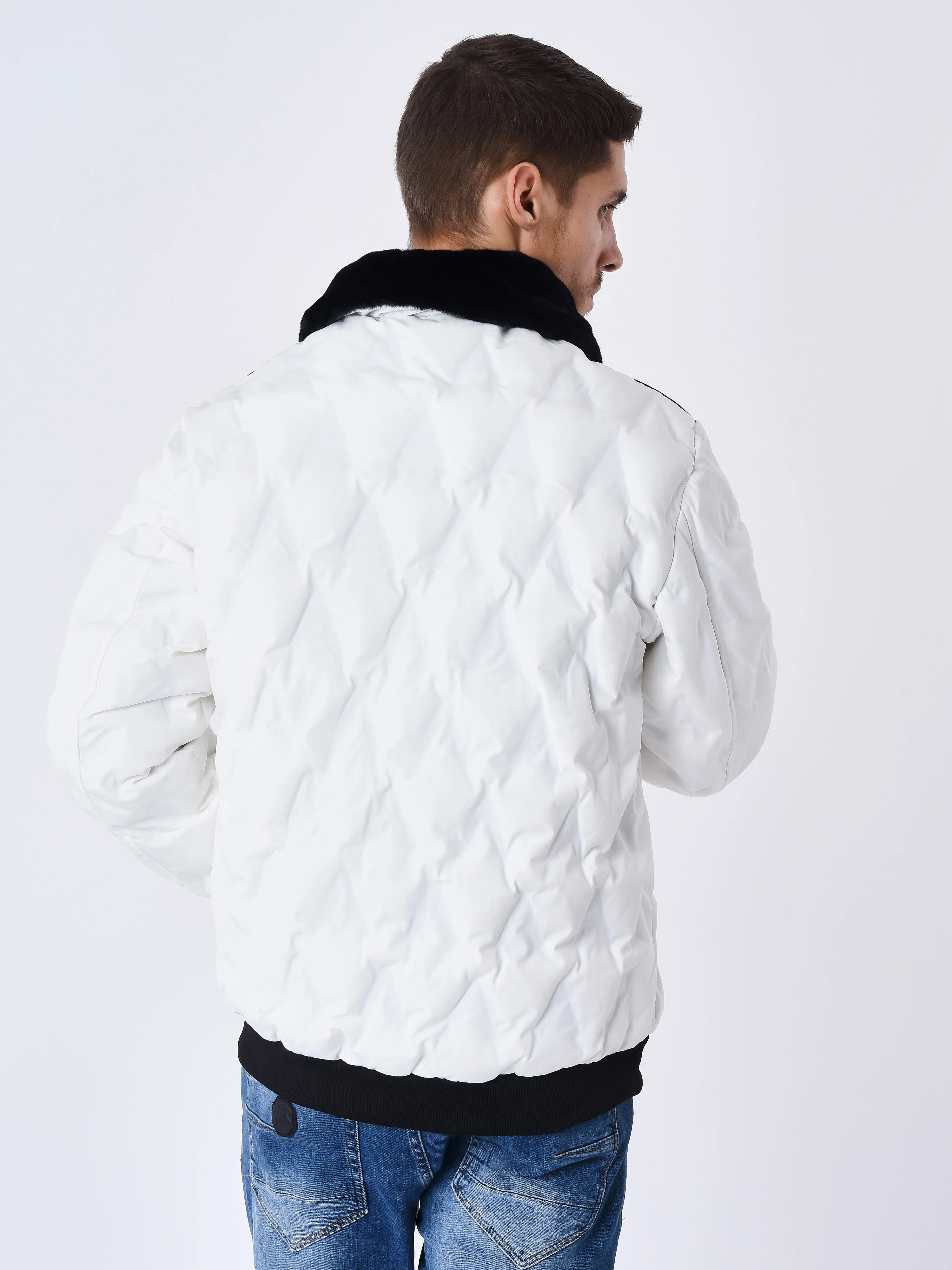Veste matelassée col aviateur fourrure - Image 5