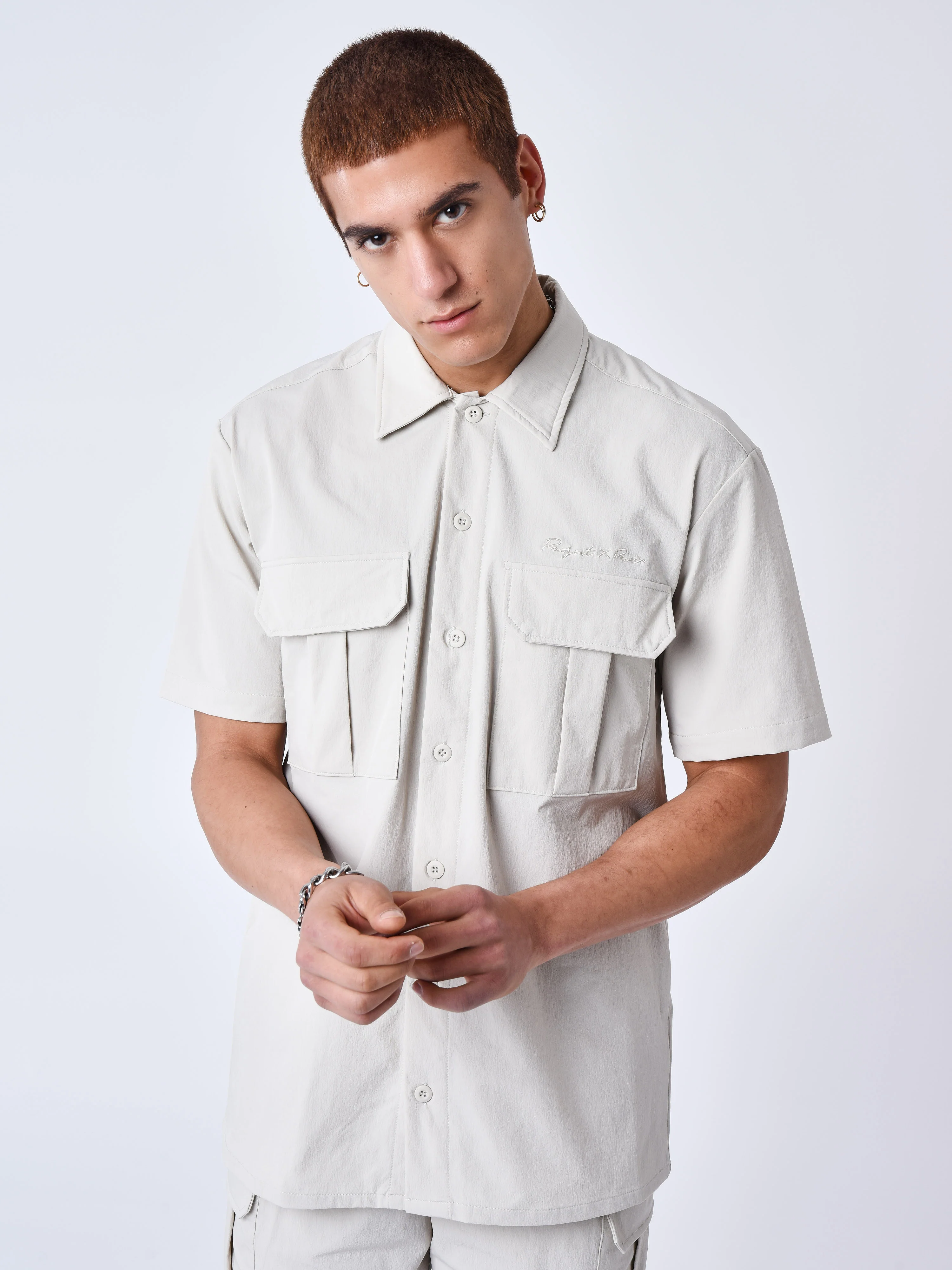 Chemise manches courtes uni texturé - Image 3