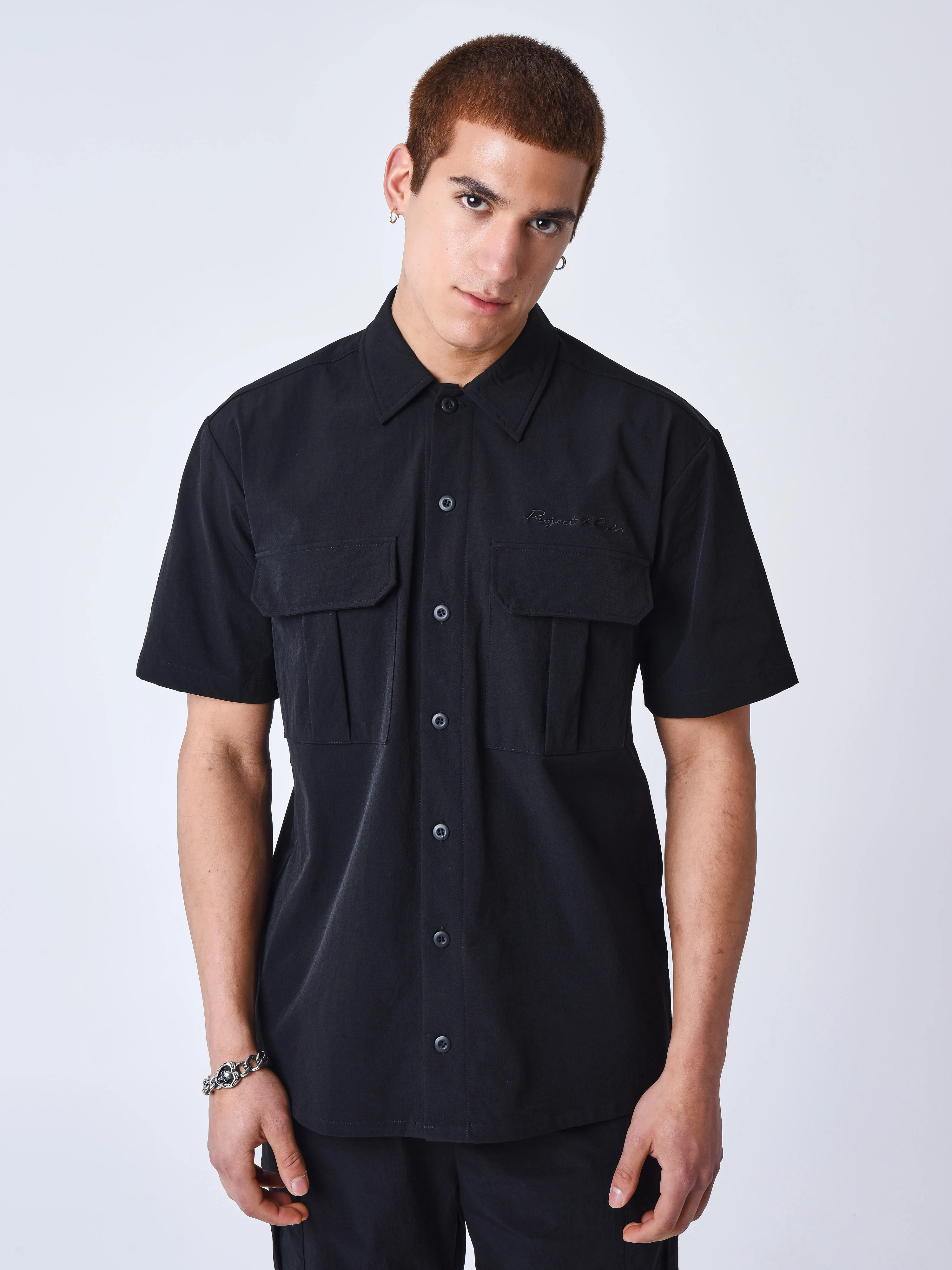 Chemise manches courtes uni texturé - Image 3