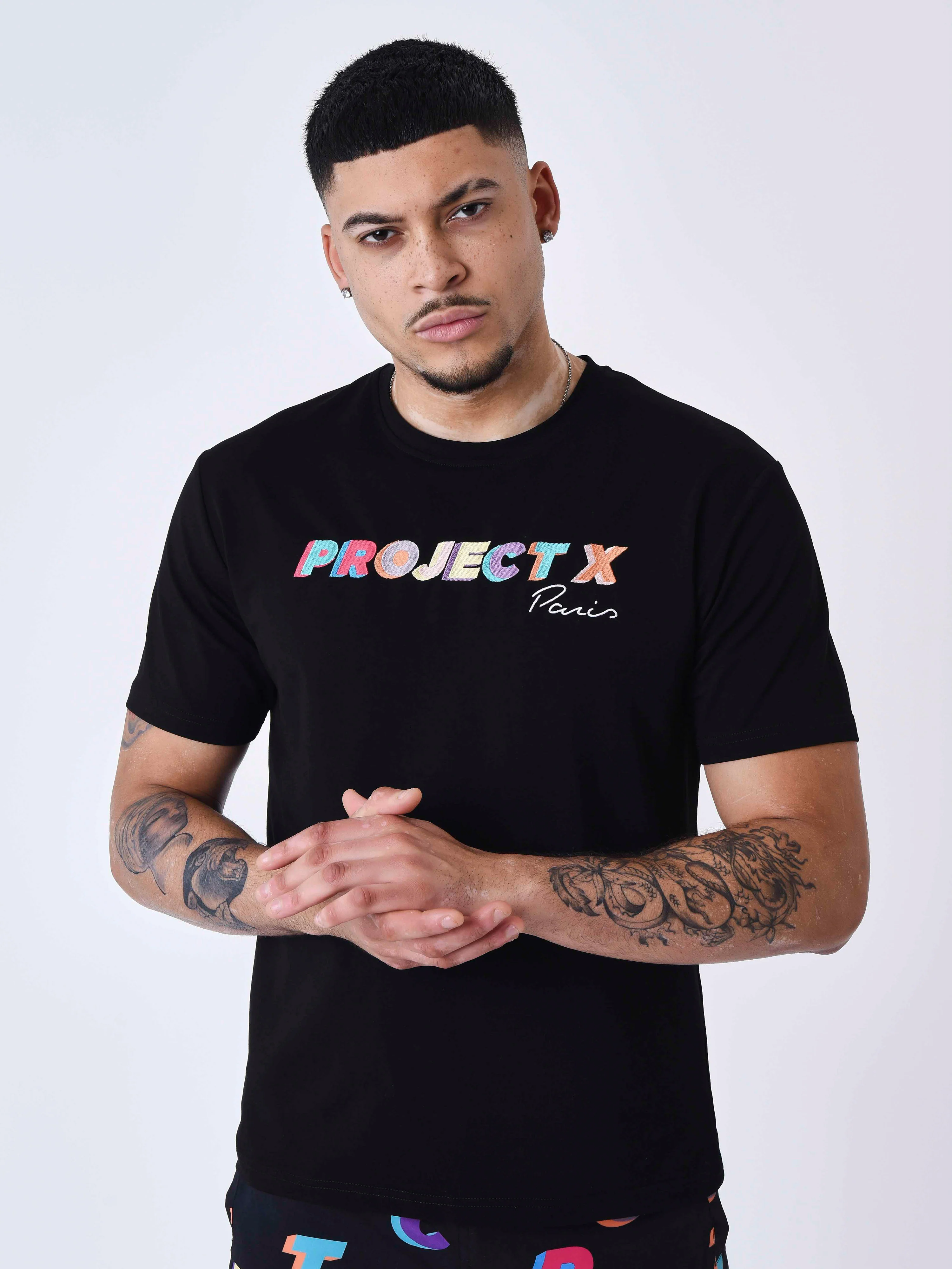 T-shirt oversize Logo broderie multicolores - Image 3
