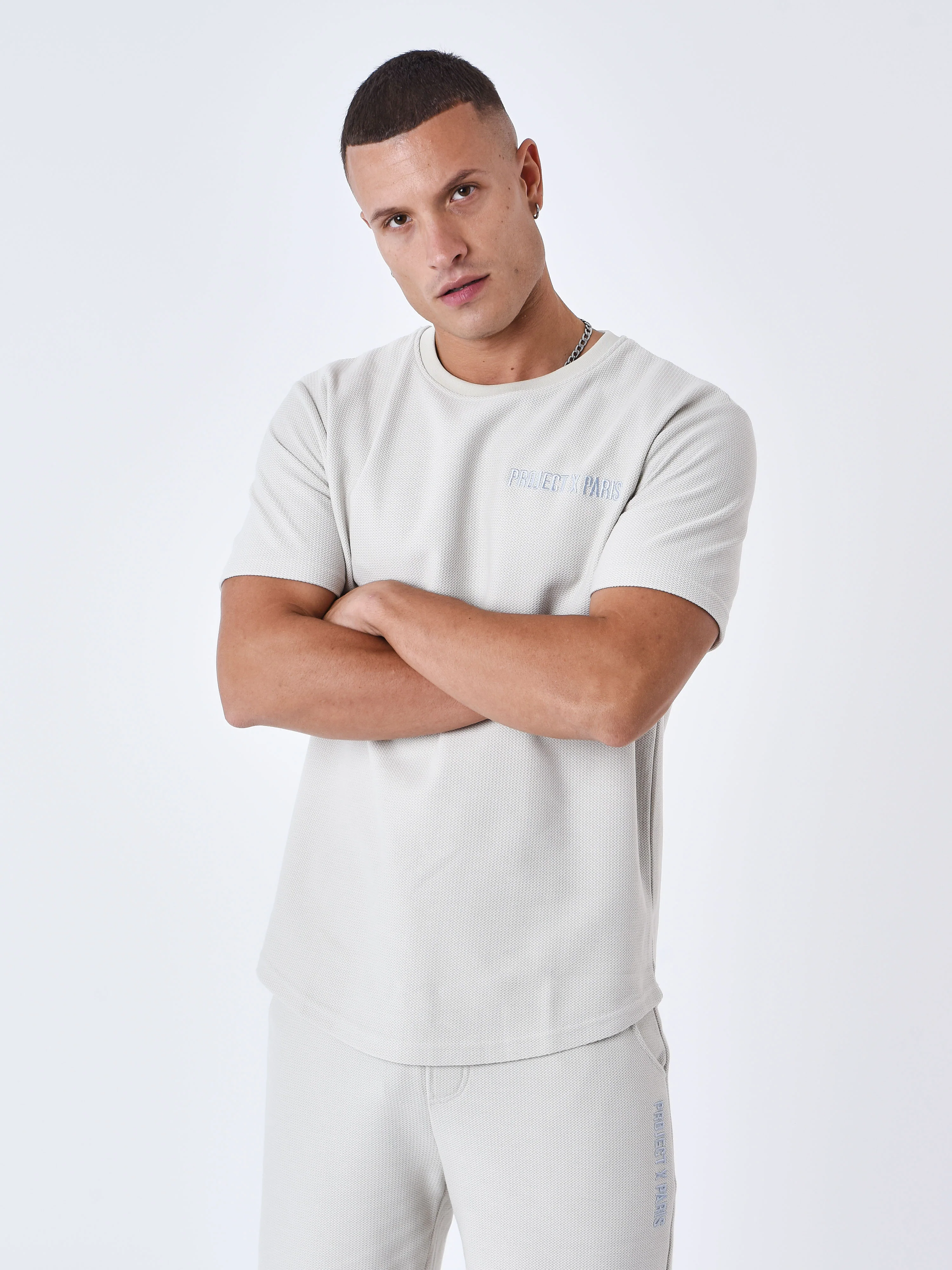 T-shirt uni texturé