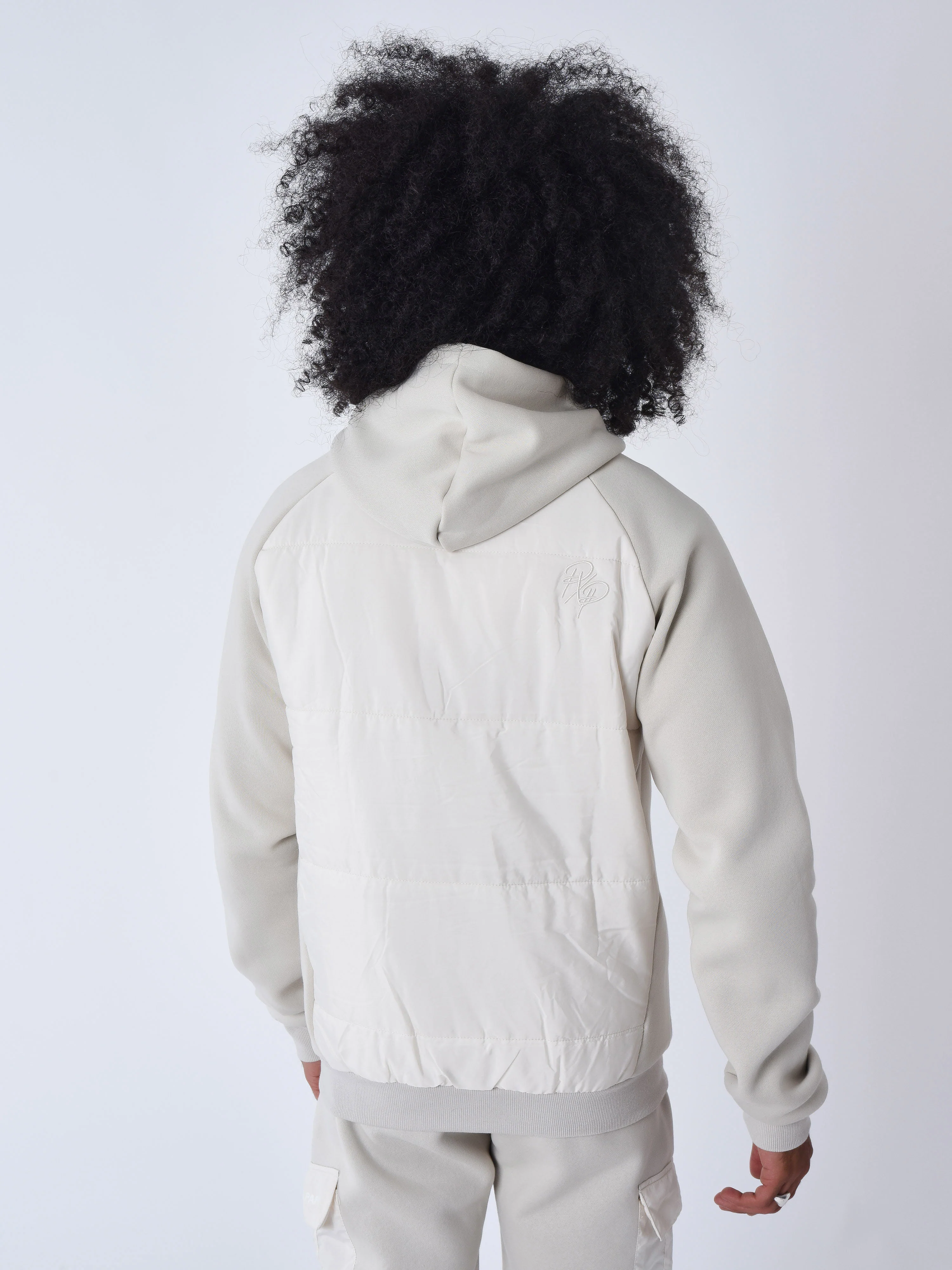Sweat à Capuche zippé avec empiècement bimatière - Image 2