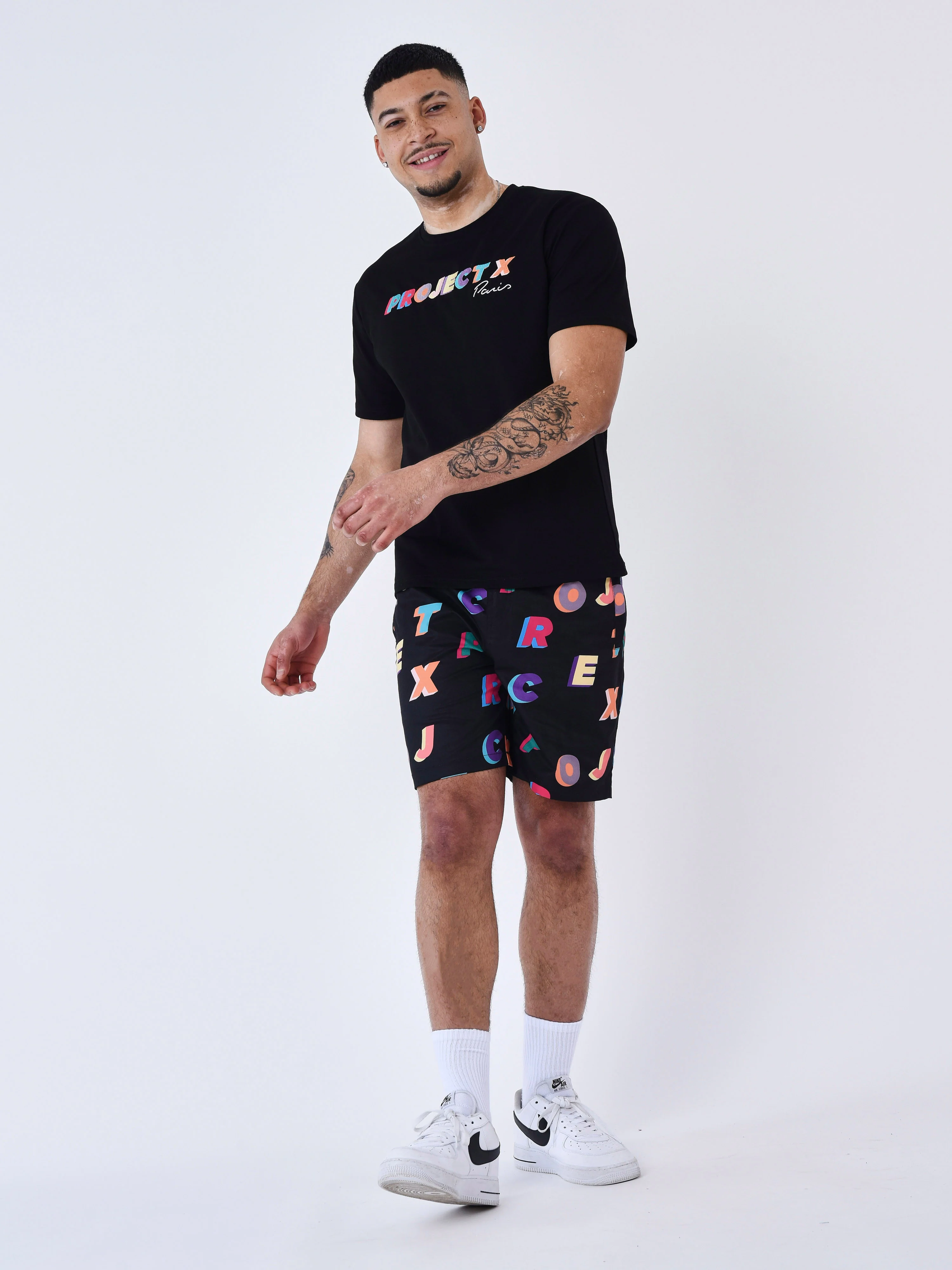 Short de bain Imprimé logo multicolores