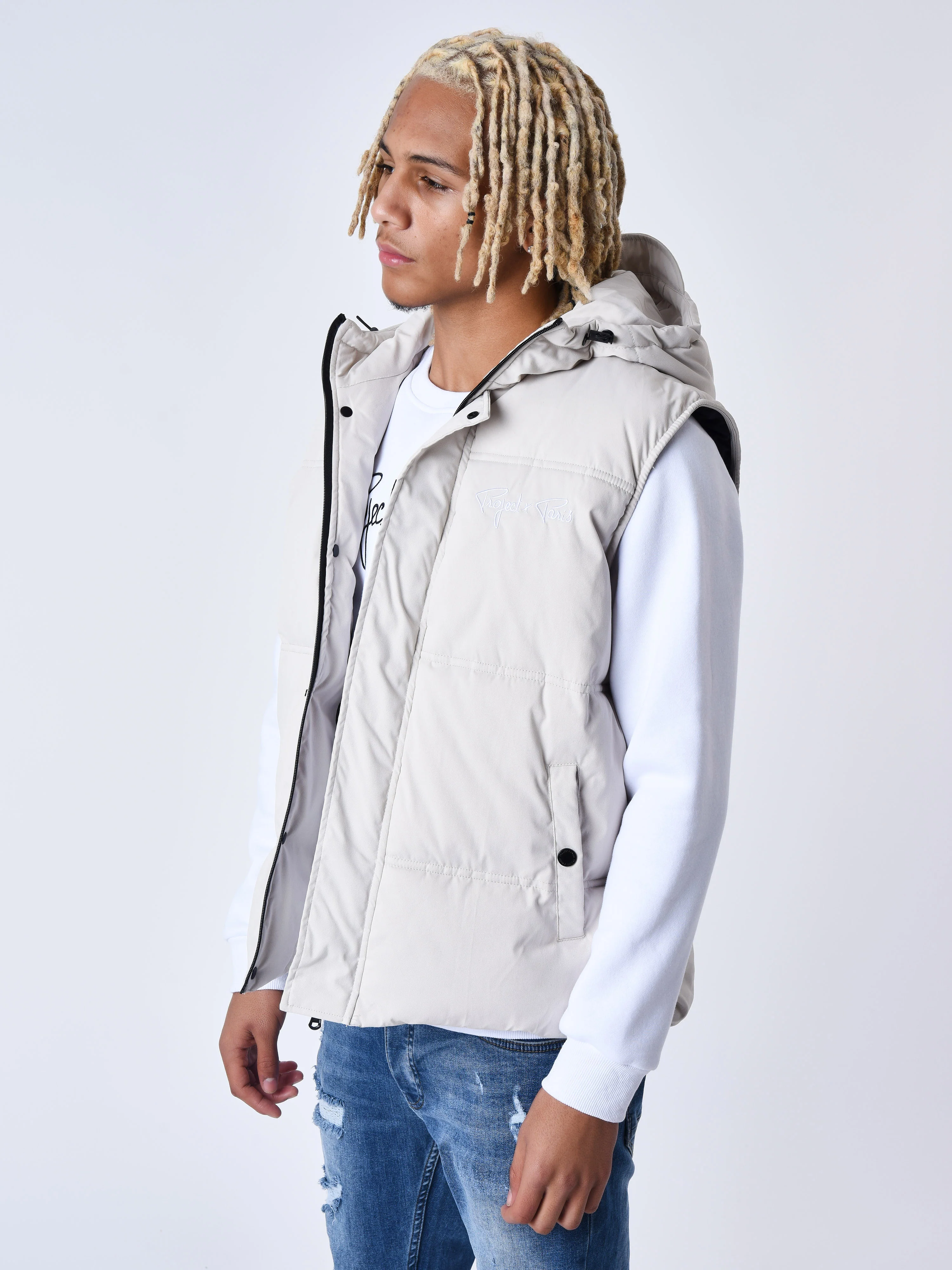 Blouson matelassé sans manches Capuche - Image 4