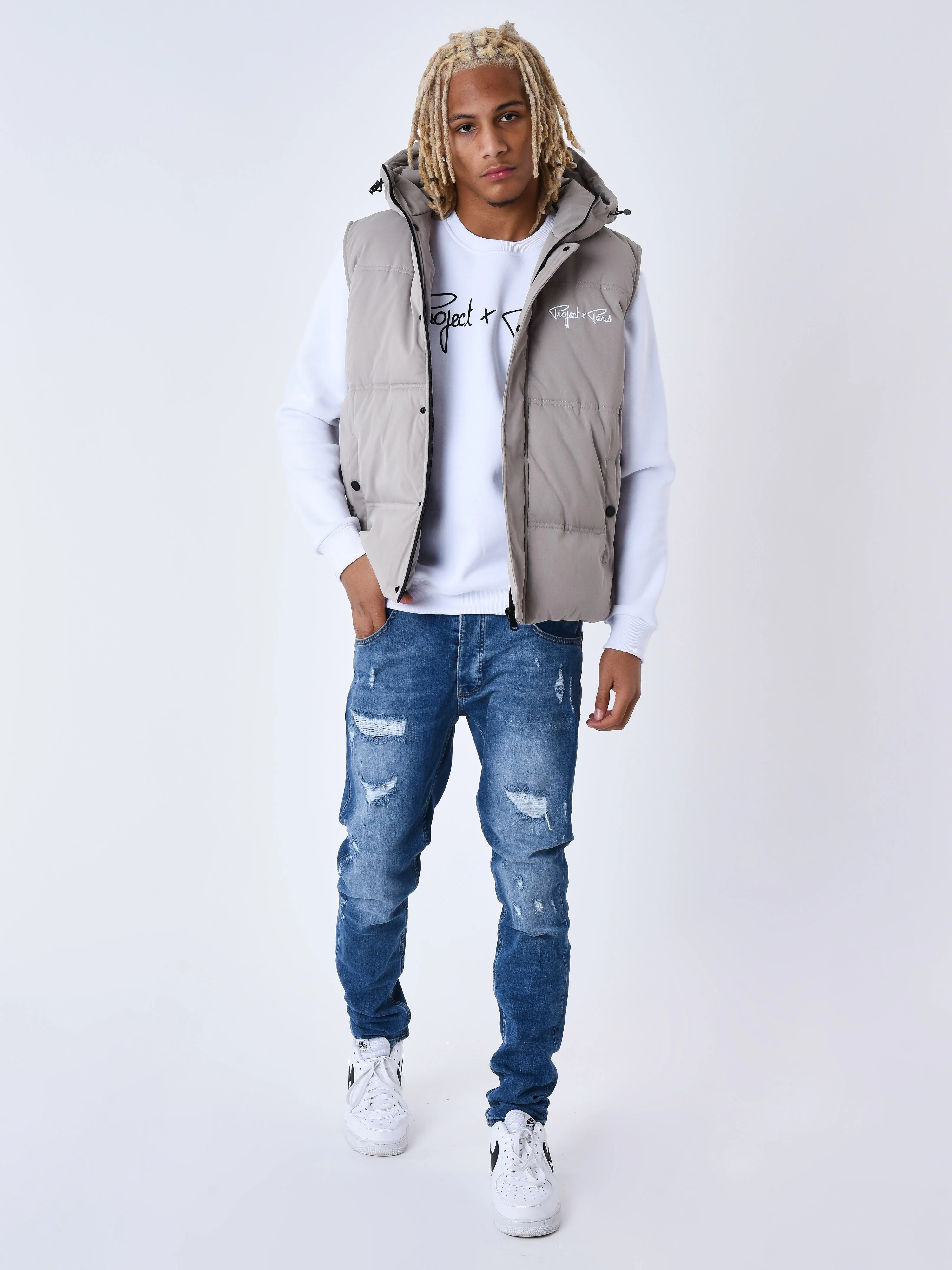Blouson matelassé sans manches Capuche - Image 3