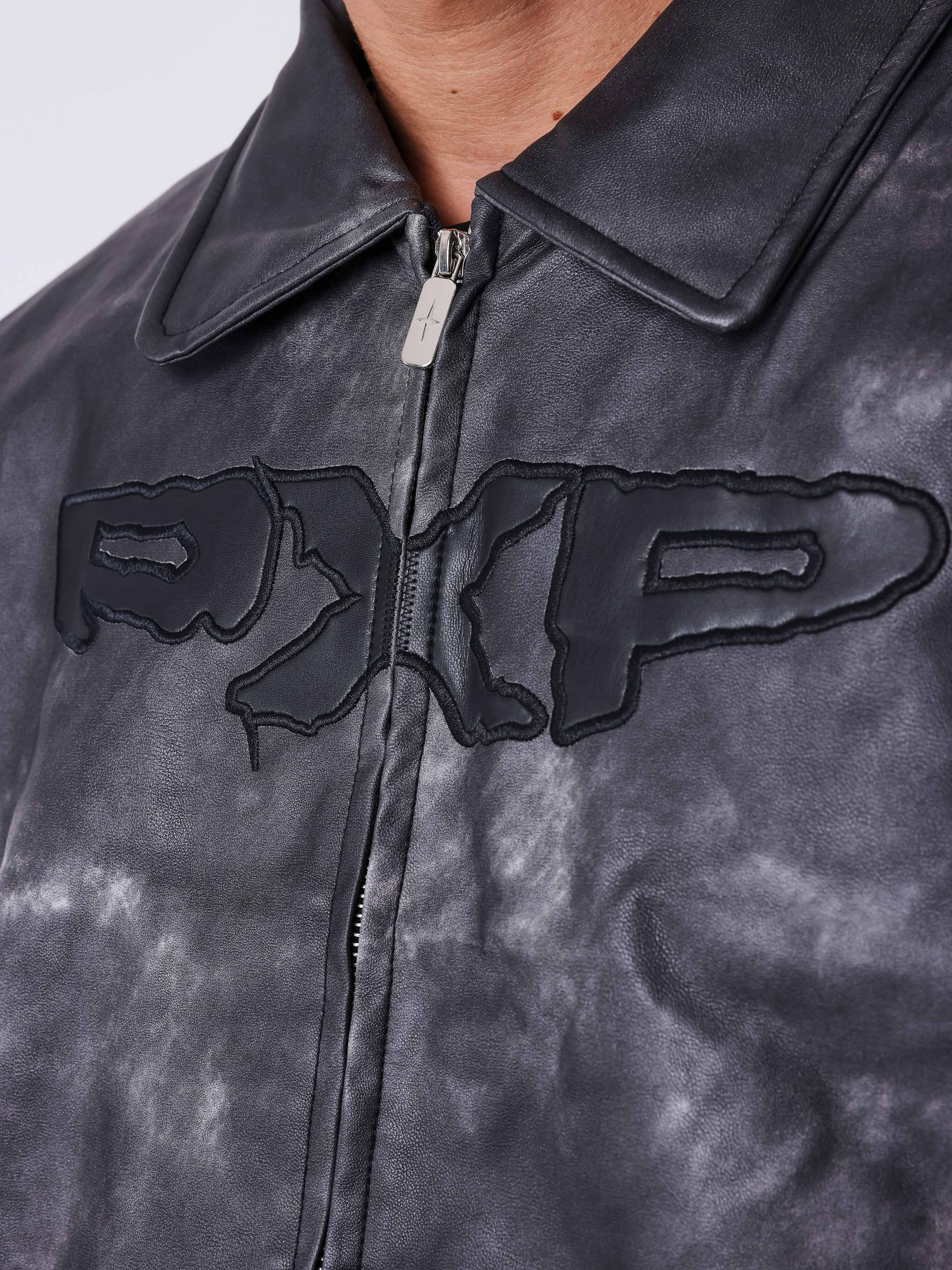 Veste simili cuir vieilli noir - Image 4