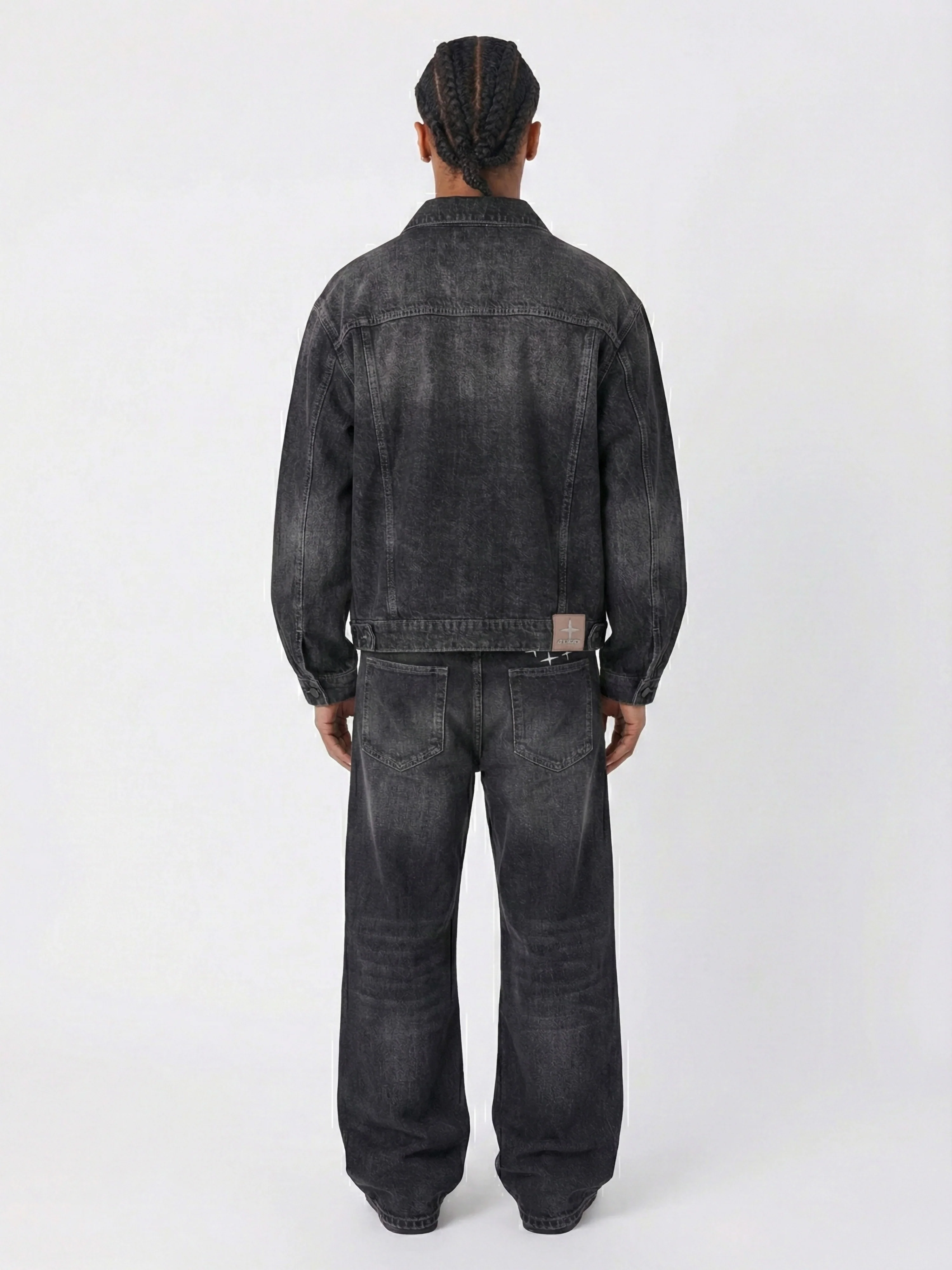 Veste en denim noir délavé - Image 2