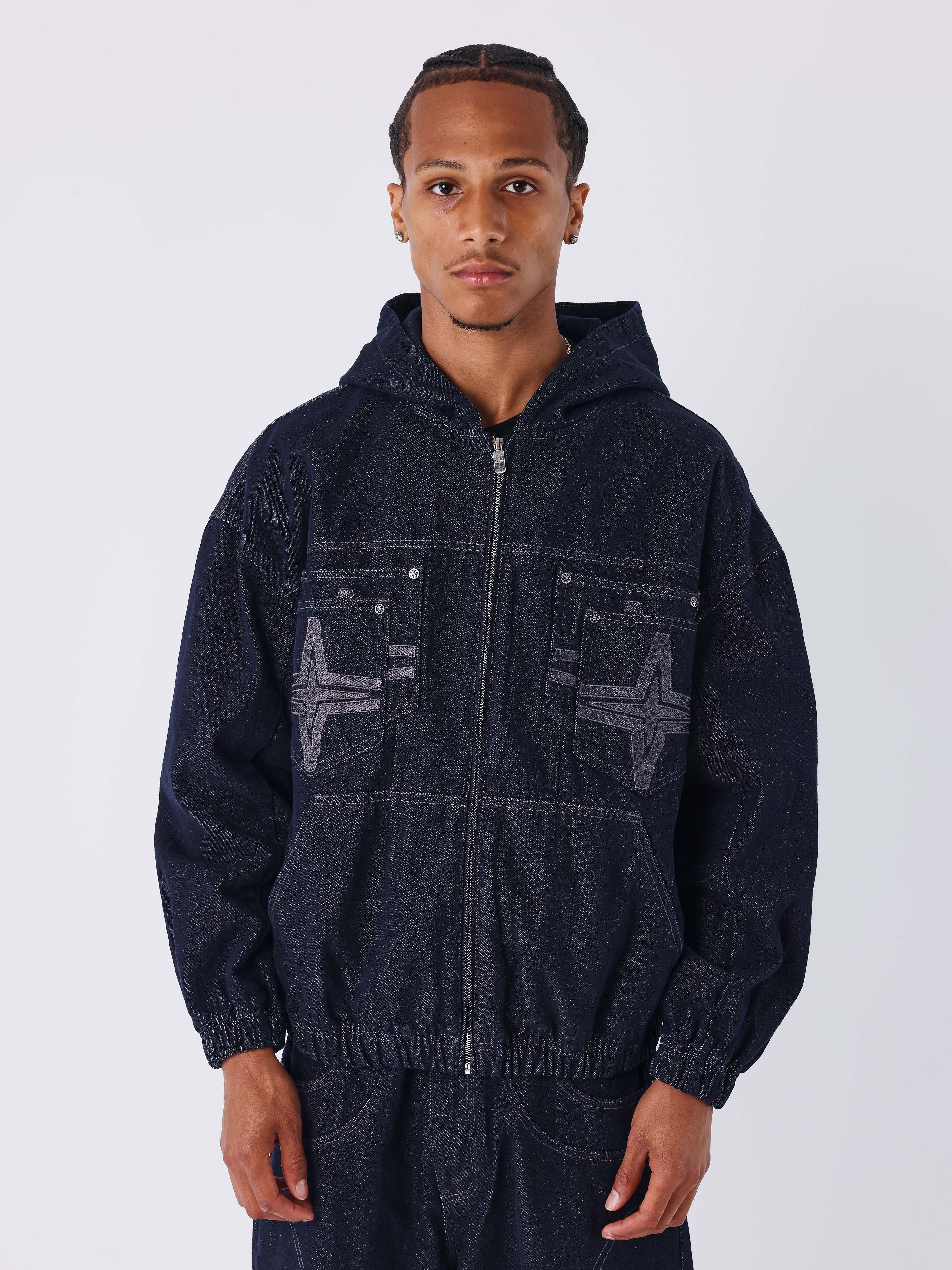 Veste à capuche en denim