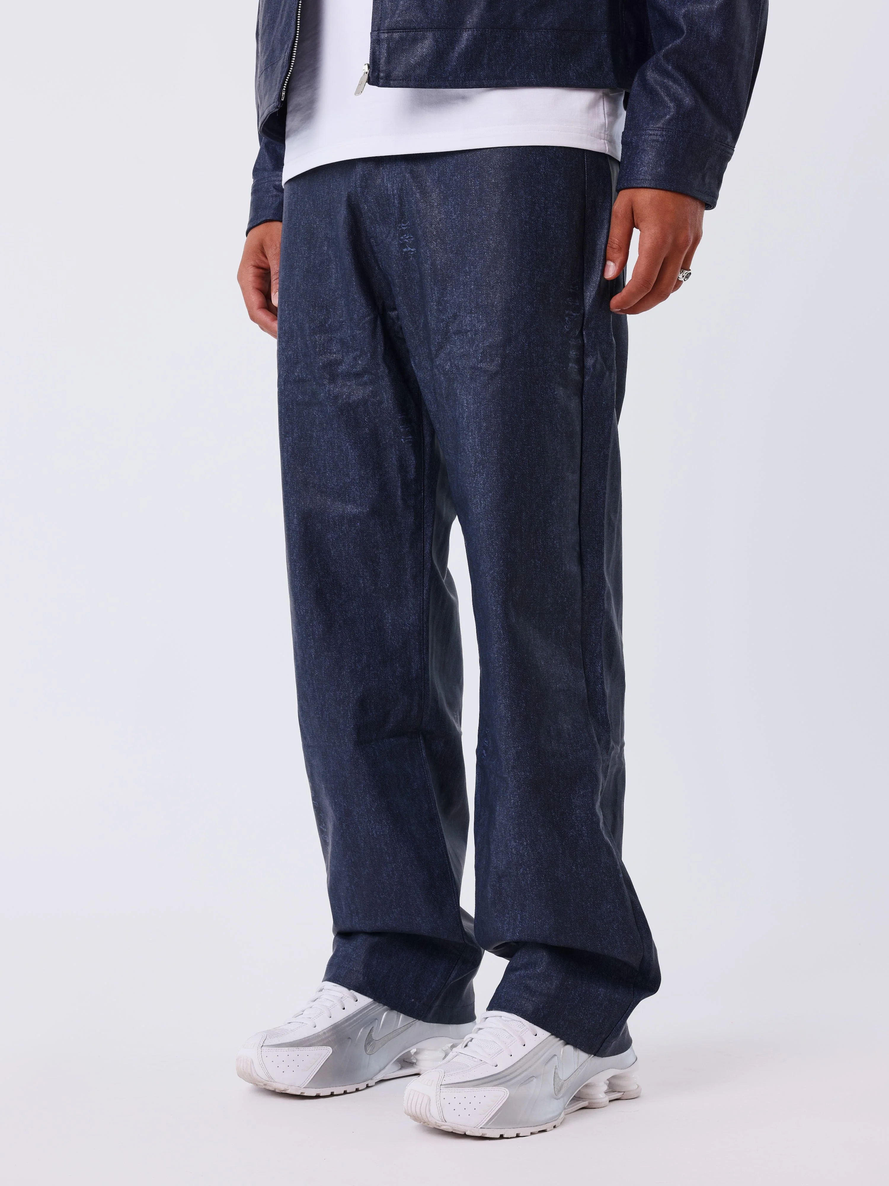 Pantalon en similicuir effet denim - Image 4