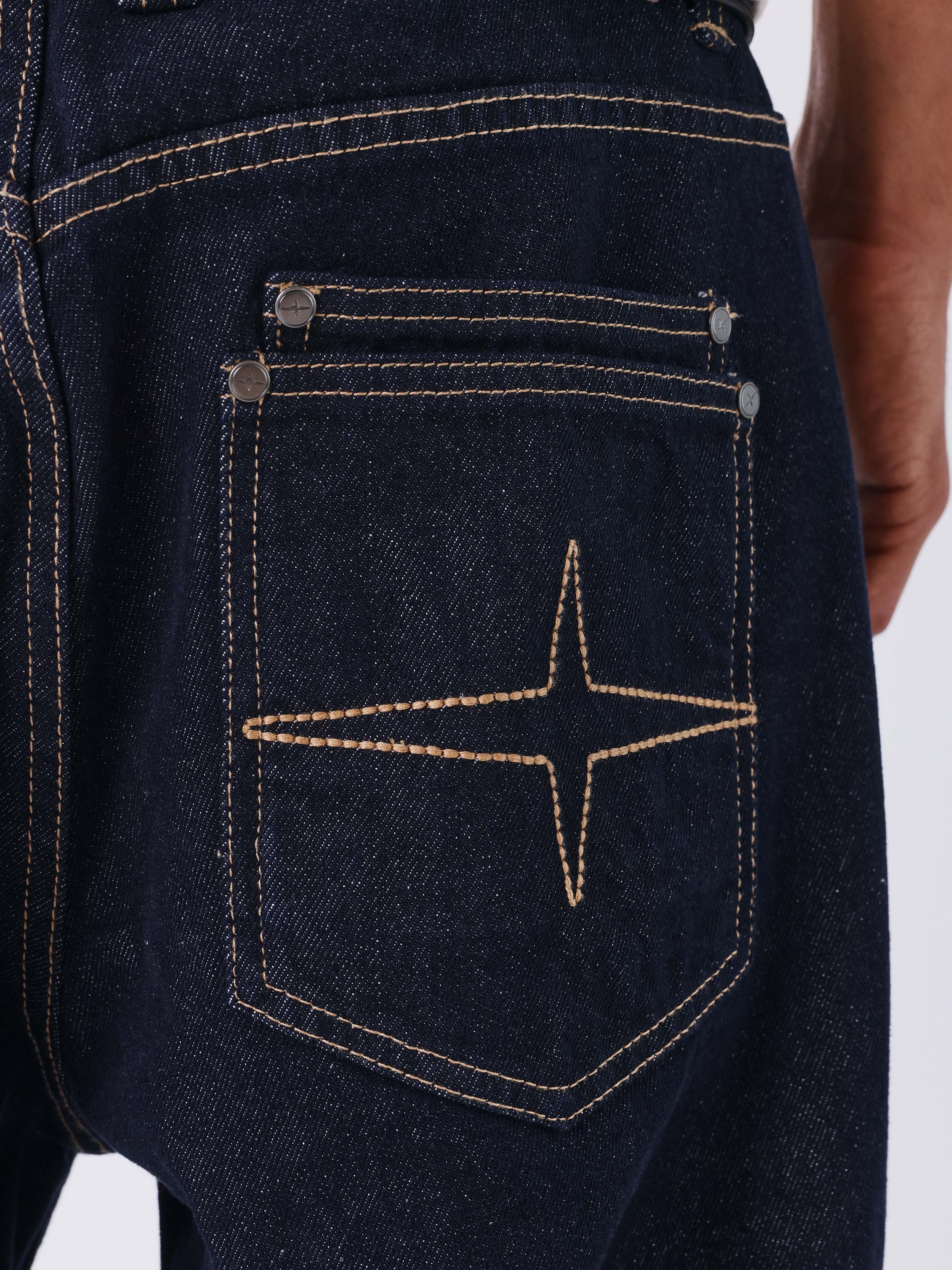 Jean droit en denim bleu brut - Image 5