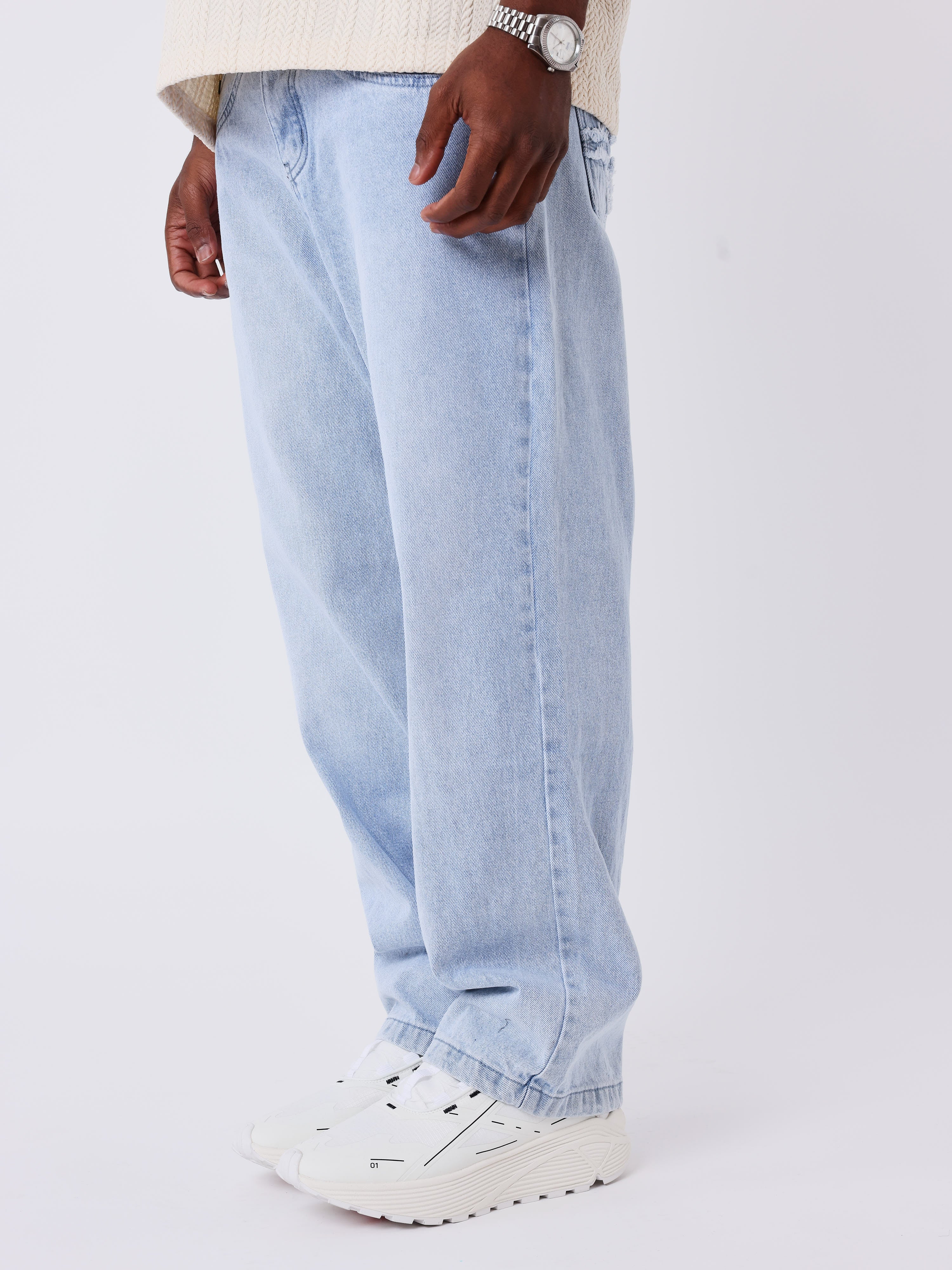 Jean baggy en denim bleu délavé - Image 3