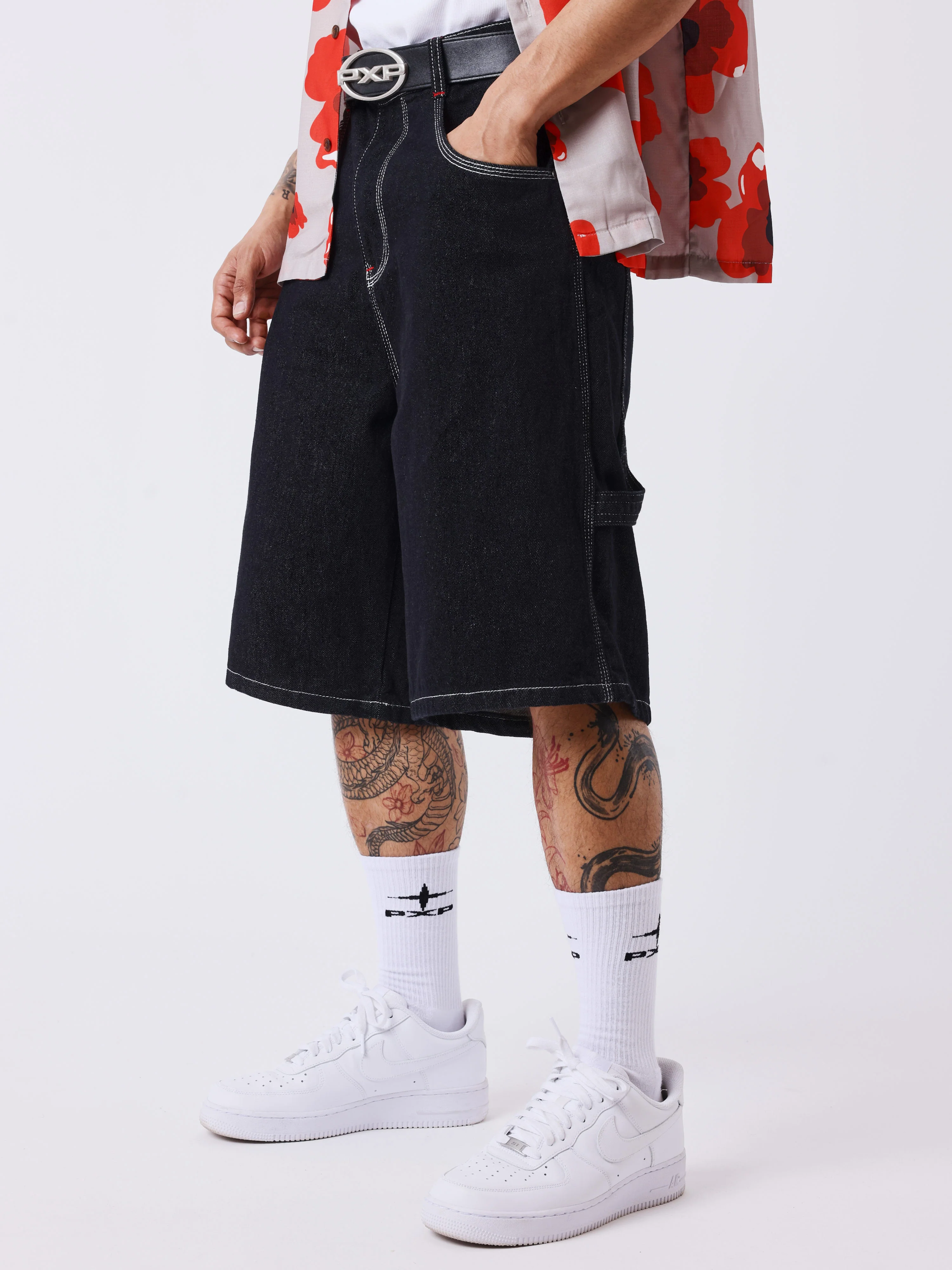 Bermuda en denim avec poches utilitaires - Image 3