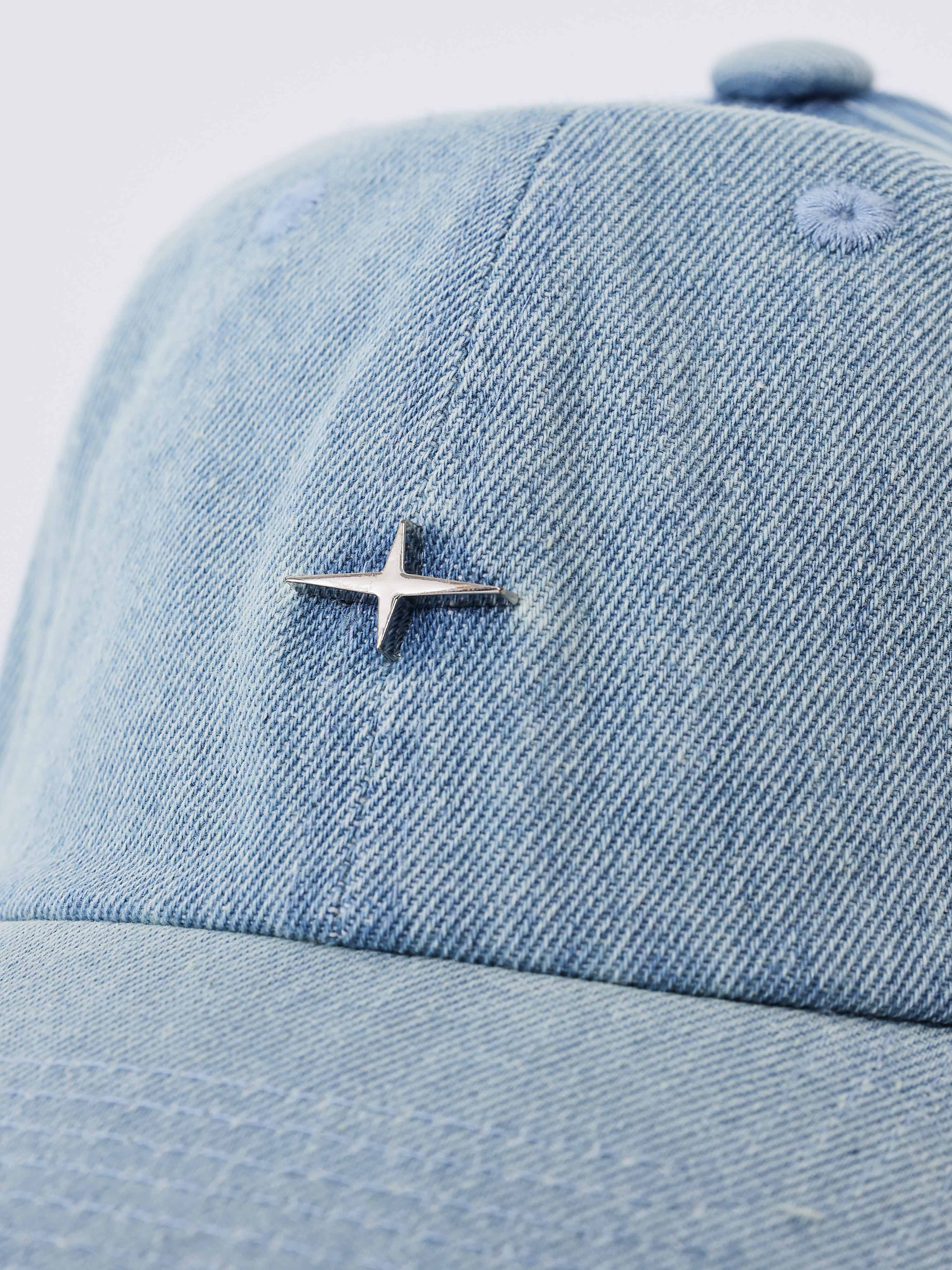 Casquette en denim bleu délavé - Image 5