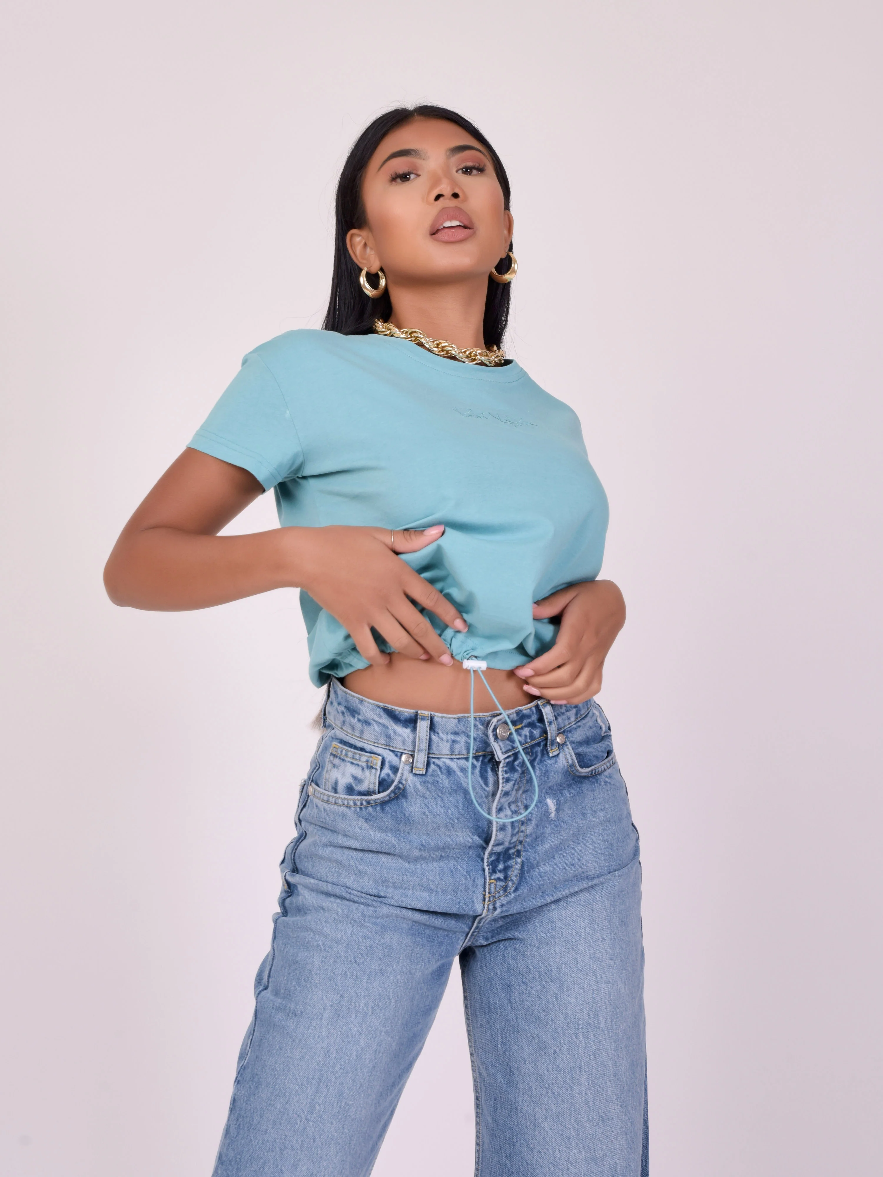 T-shirt avec élastique de serrage