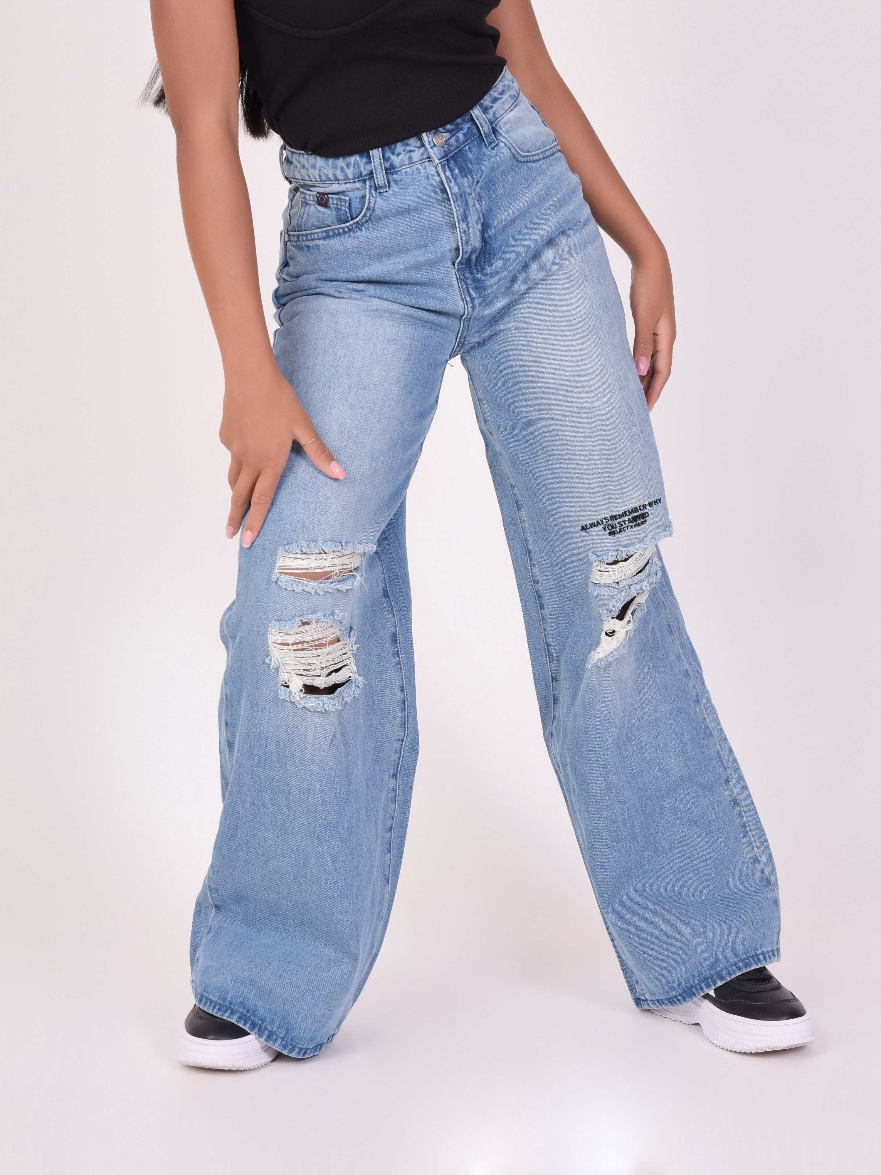 Jean wide leg à trous - Image 3