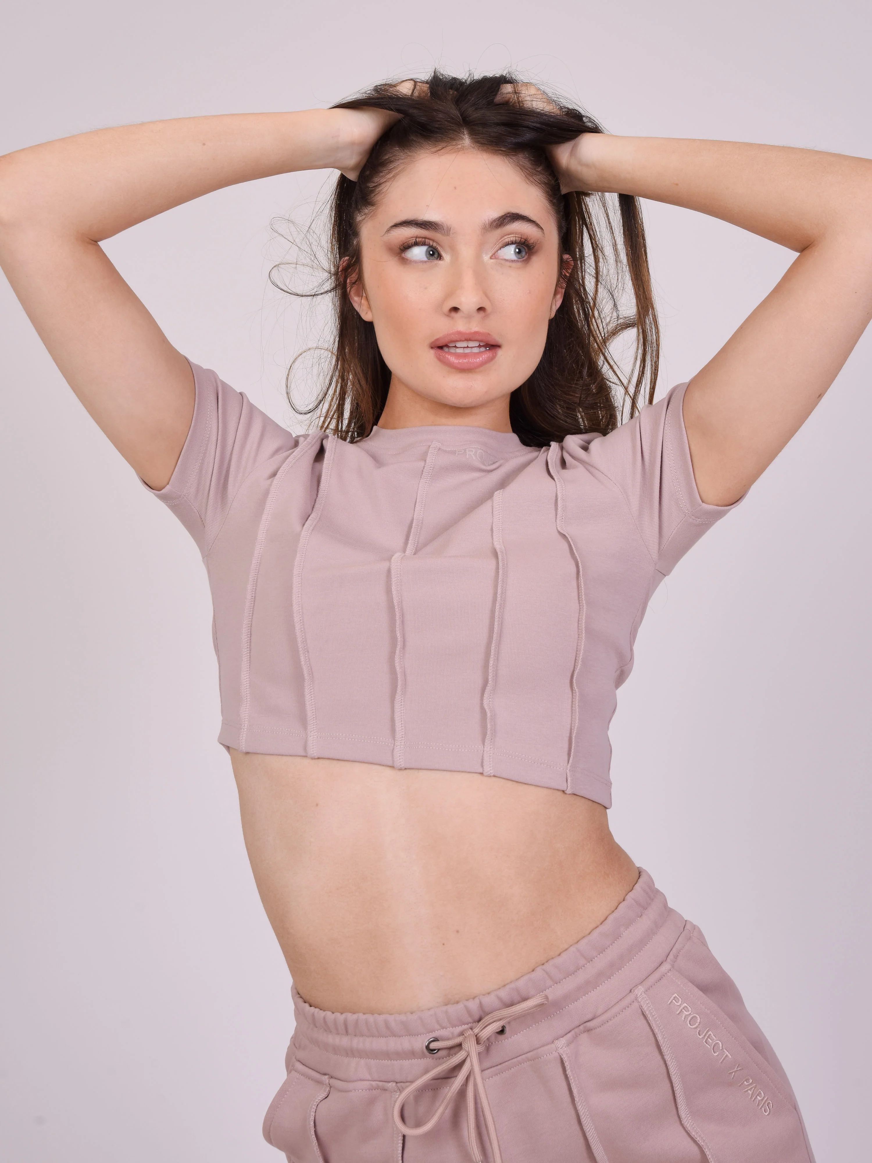 T-shirt crop avec bords surfilés - Image 7