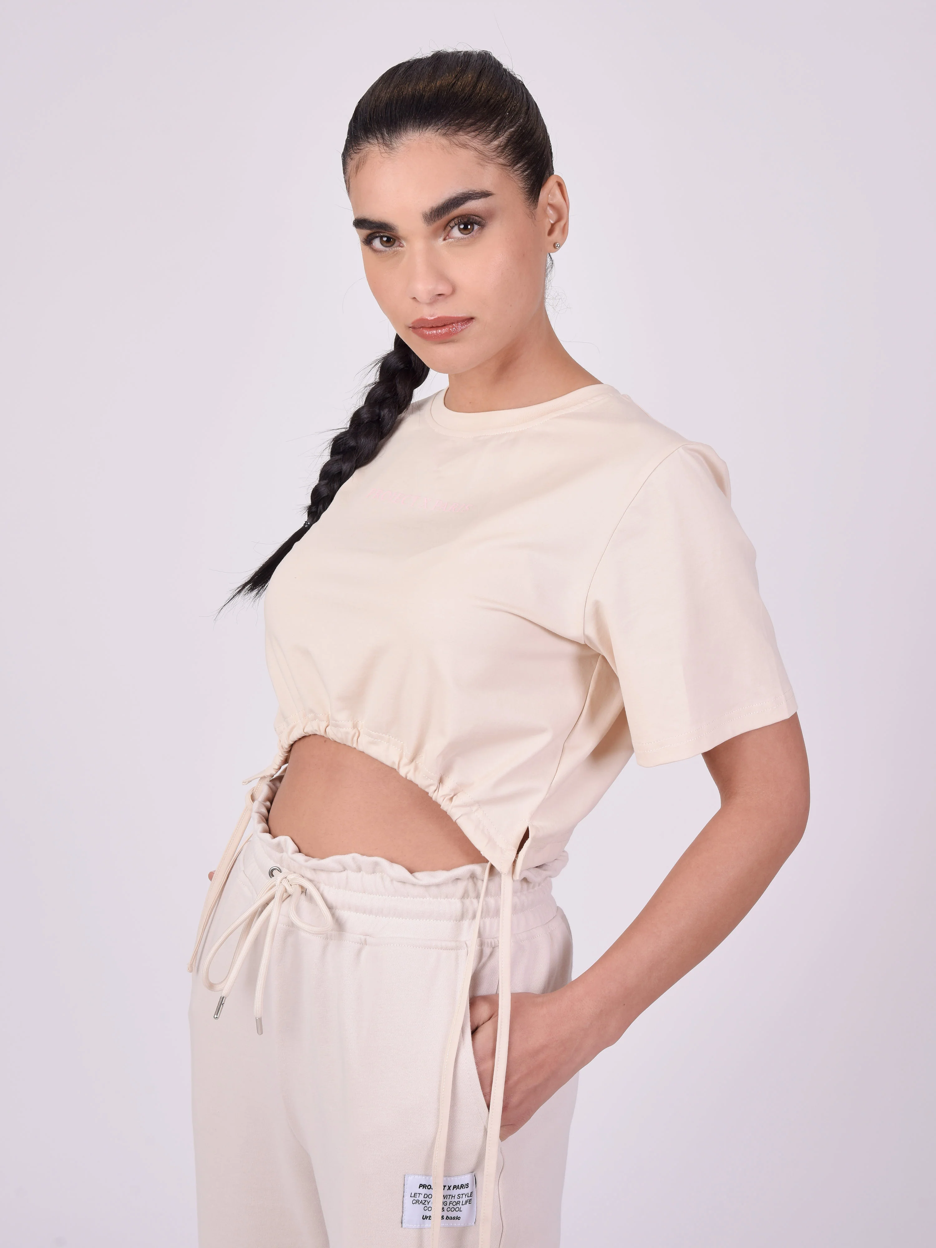 T-shirt crop avec cordon de serrage - Image 4