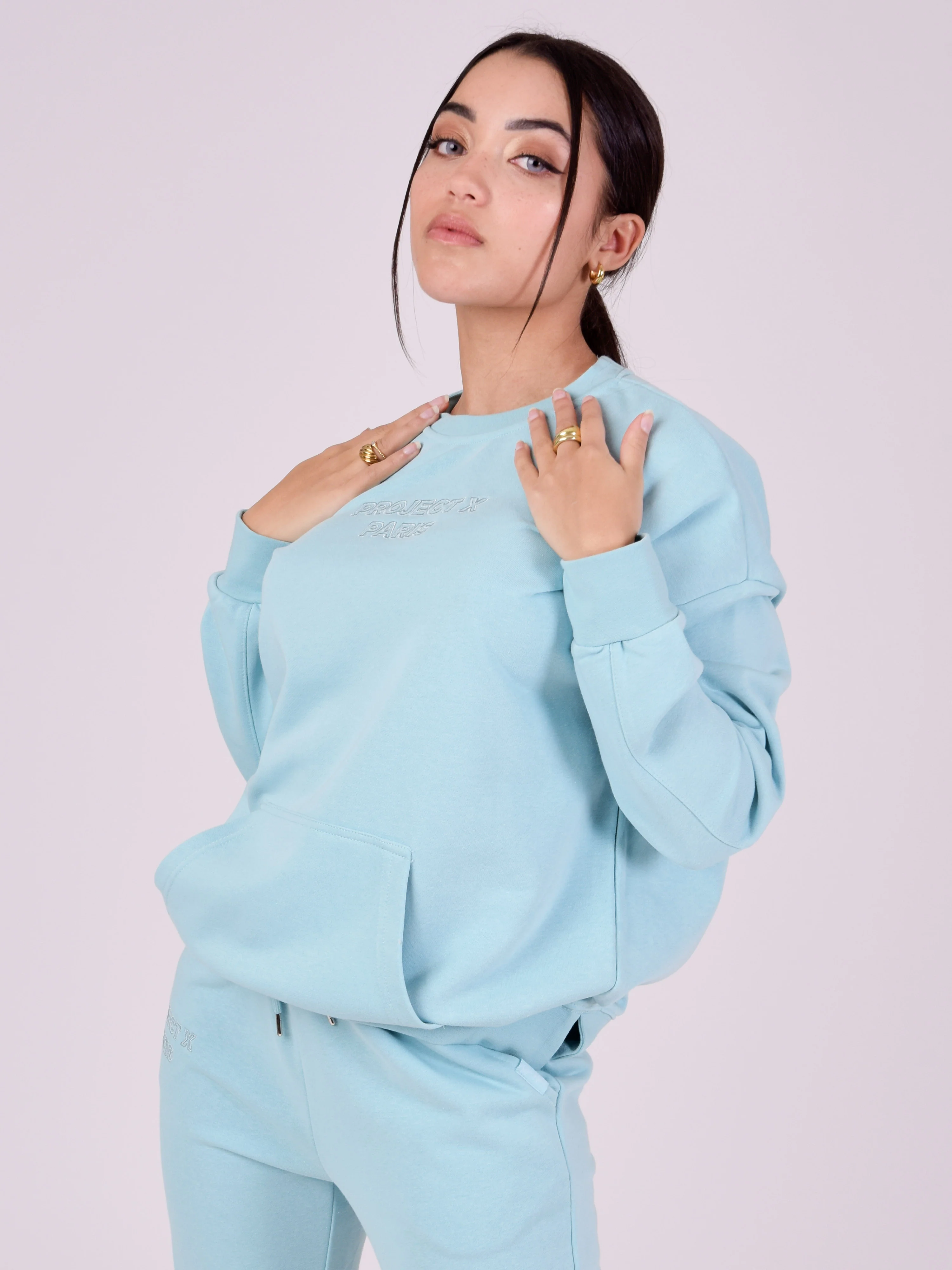 Sweat col rond broderie relief - Image 4