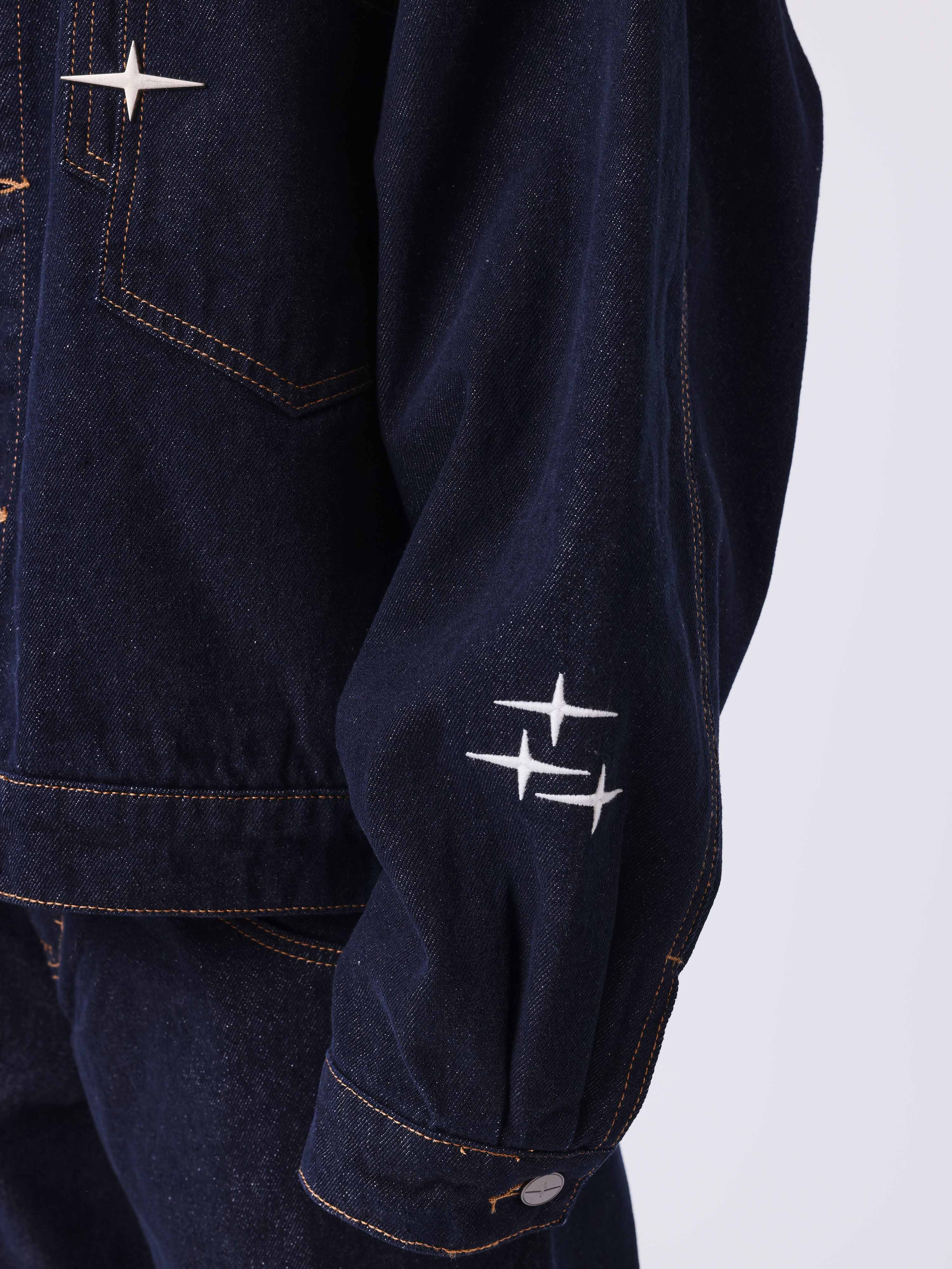 Veste oversize en denim brut à surpiqûres Polaris - Image 3