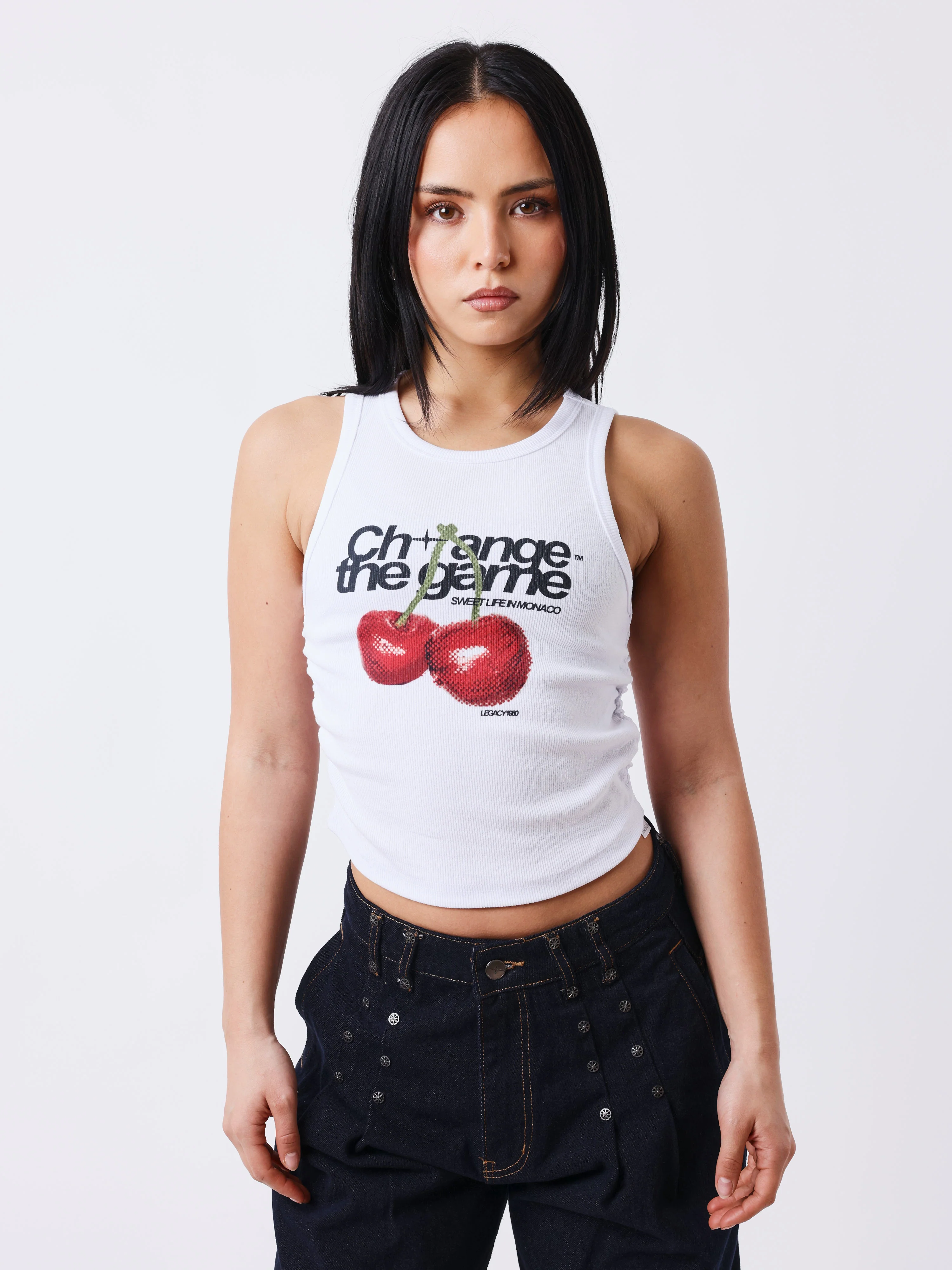 Top imprimé cerises