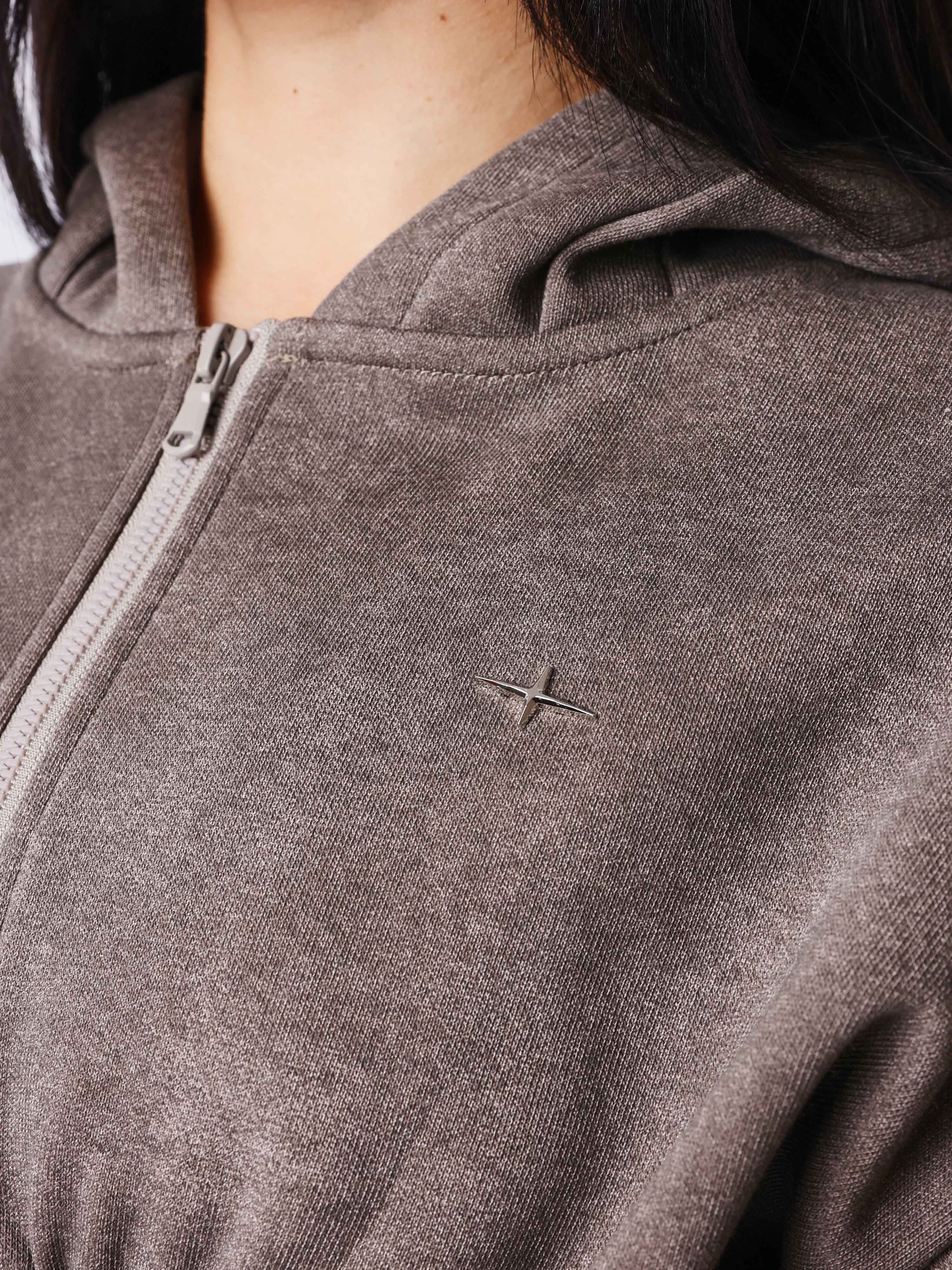 Sweat zippé courte à capuche Illusion - Image 8