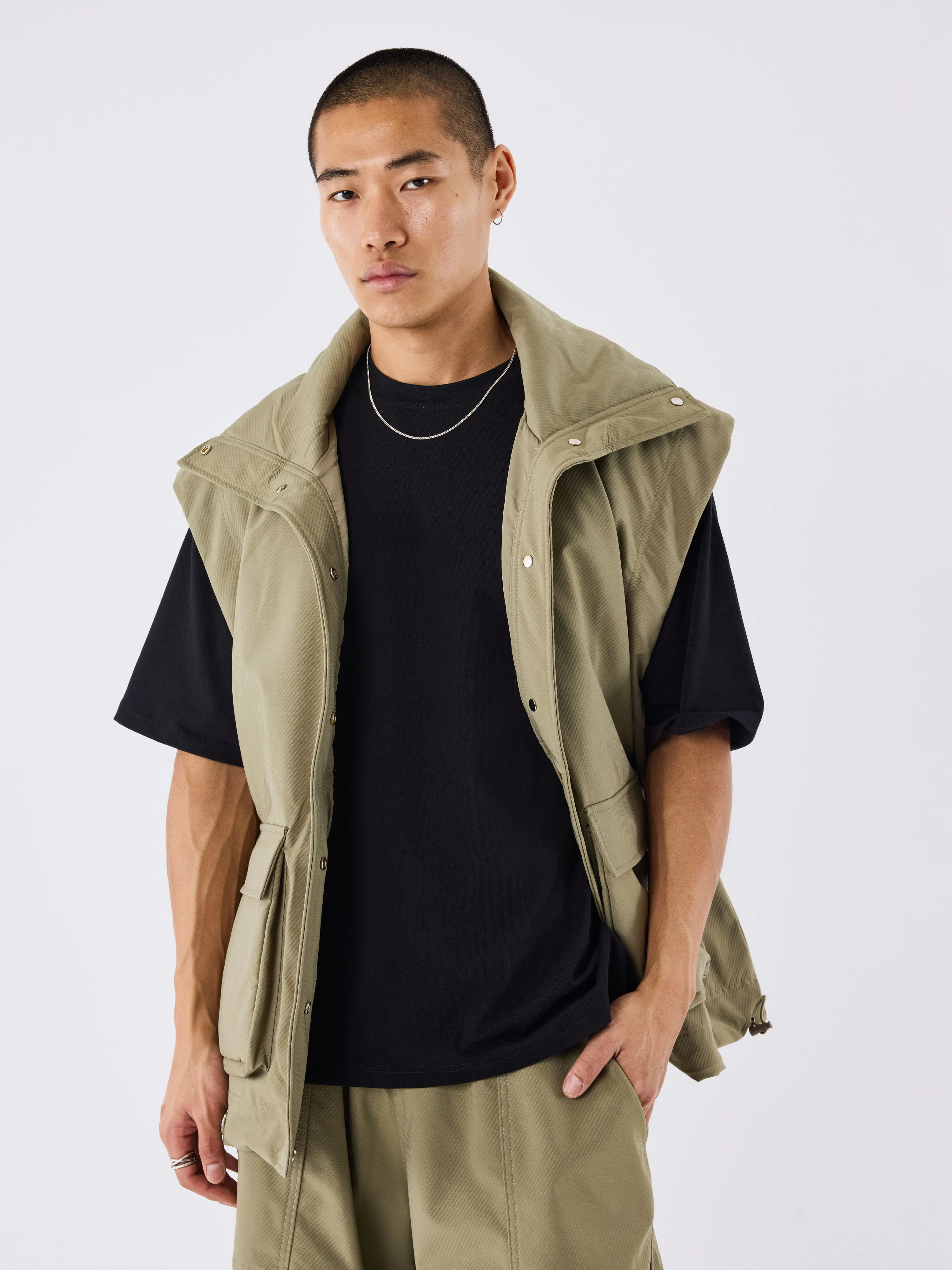 Veste sans manches oversize a poches