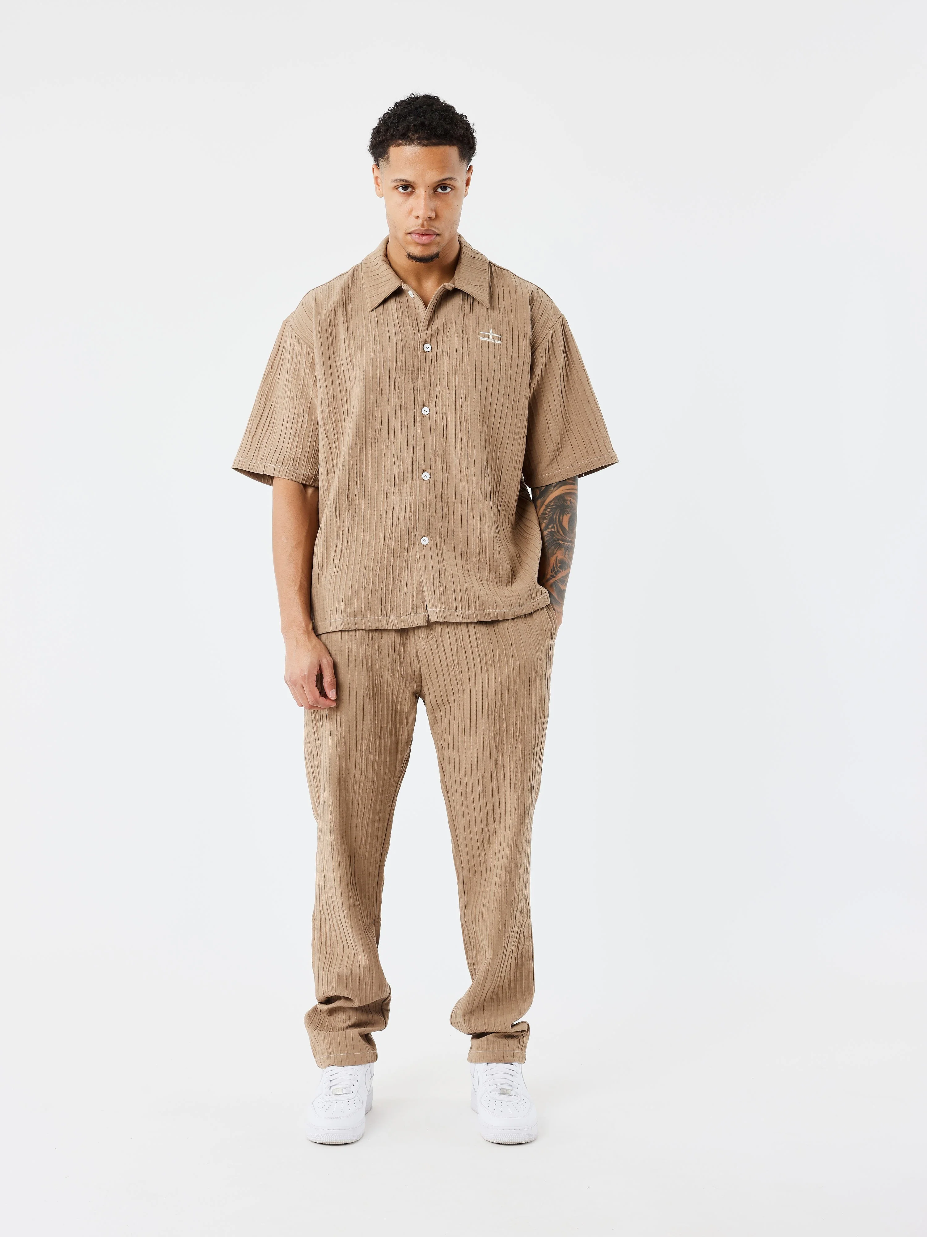 Pantalon décontractée plissée
