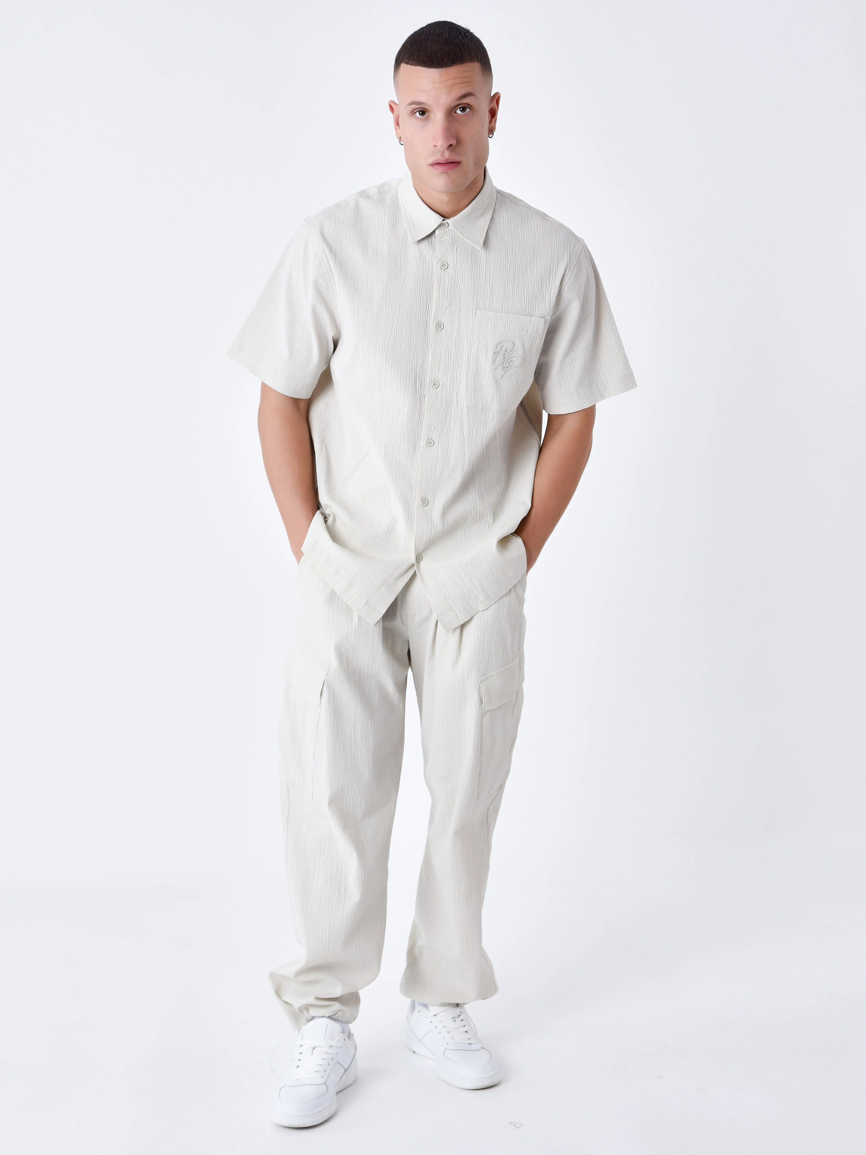 Pantalon effet froissé a poches