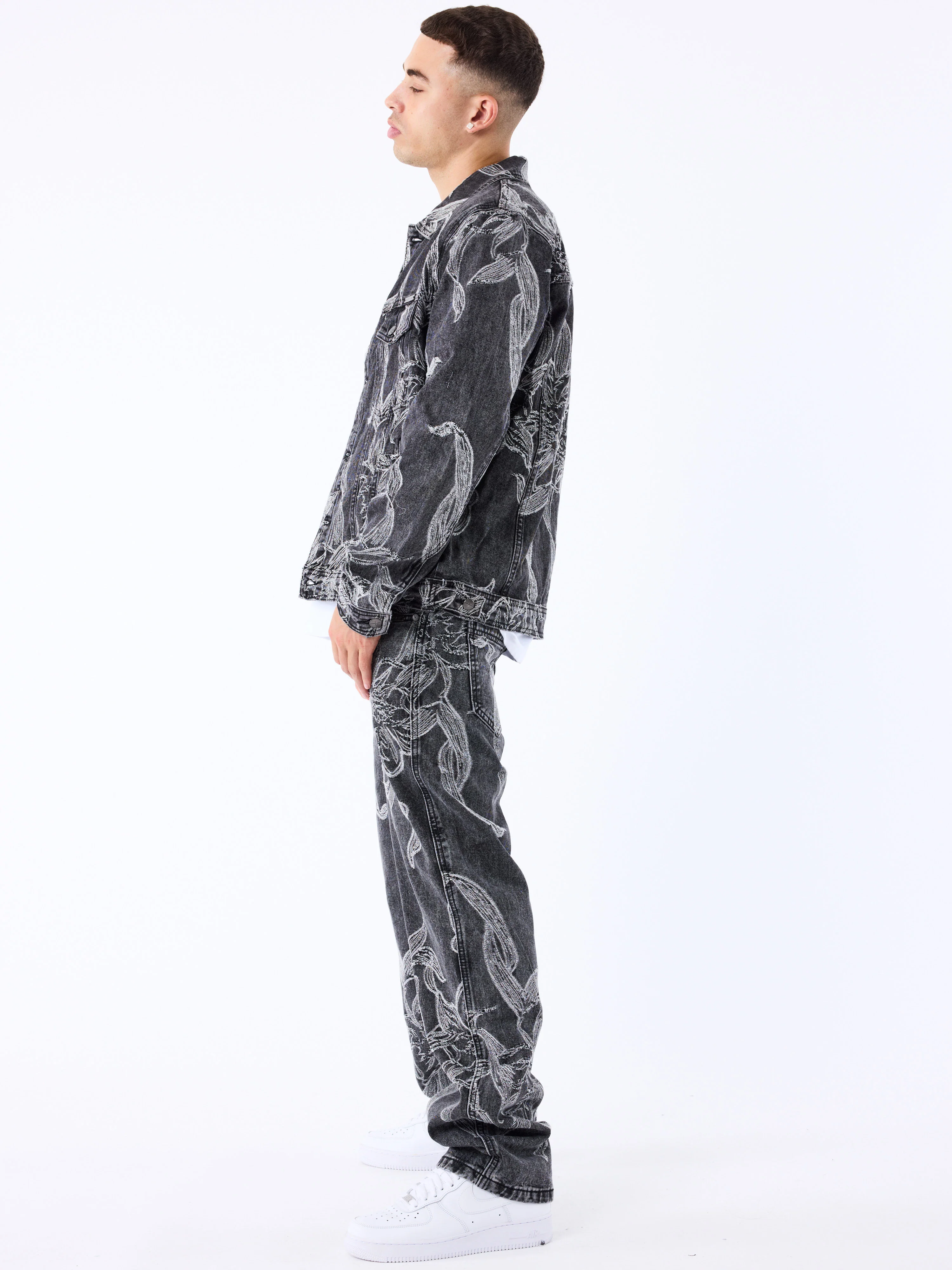 Pantalon en denim à motif floral - Image 5