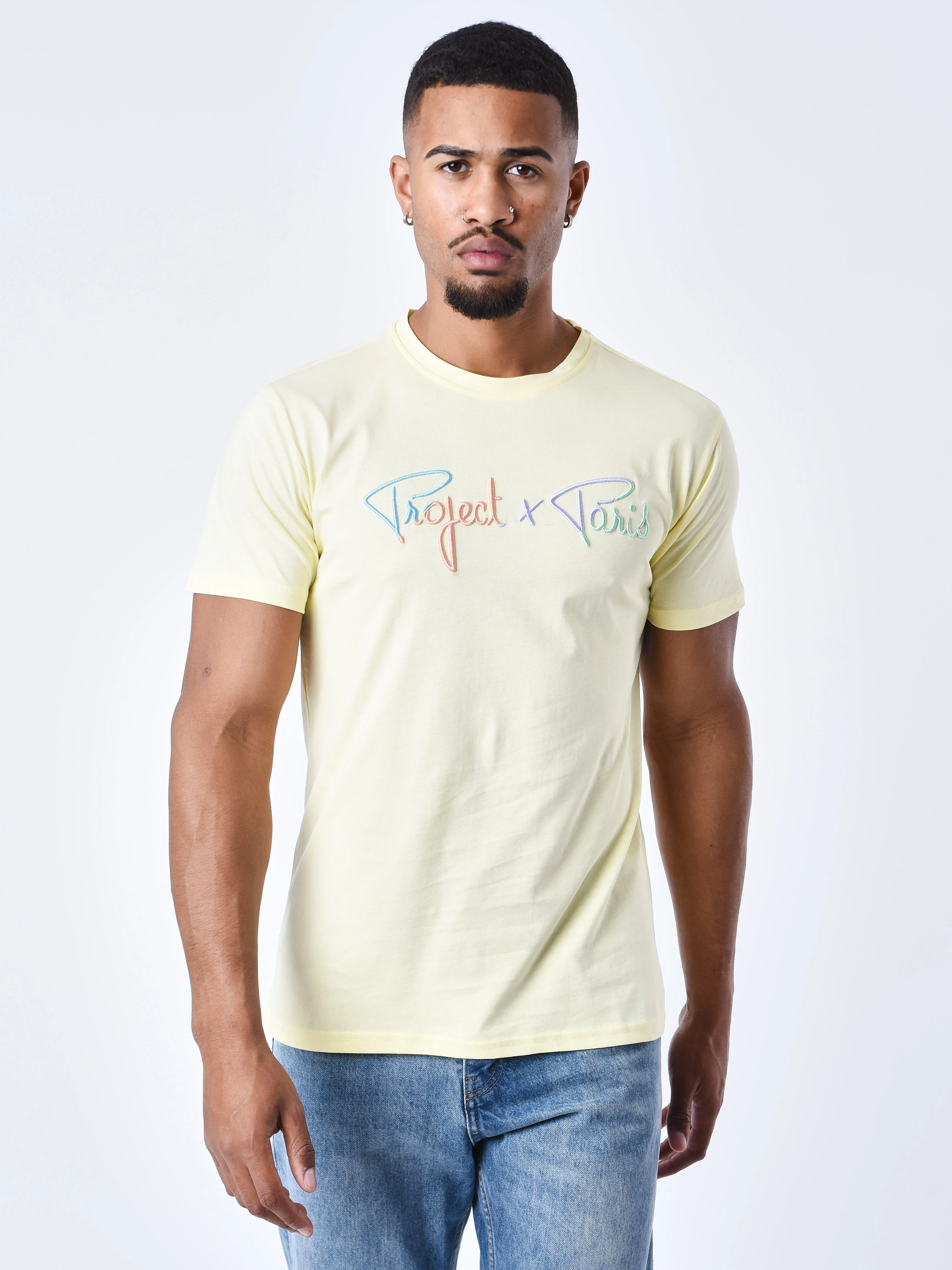 T-shirt Signature logo arc-en-ciel broderie