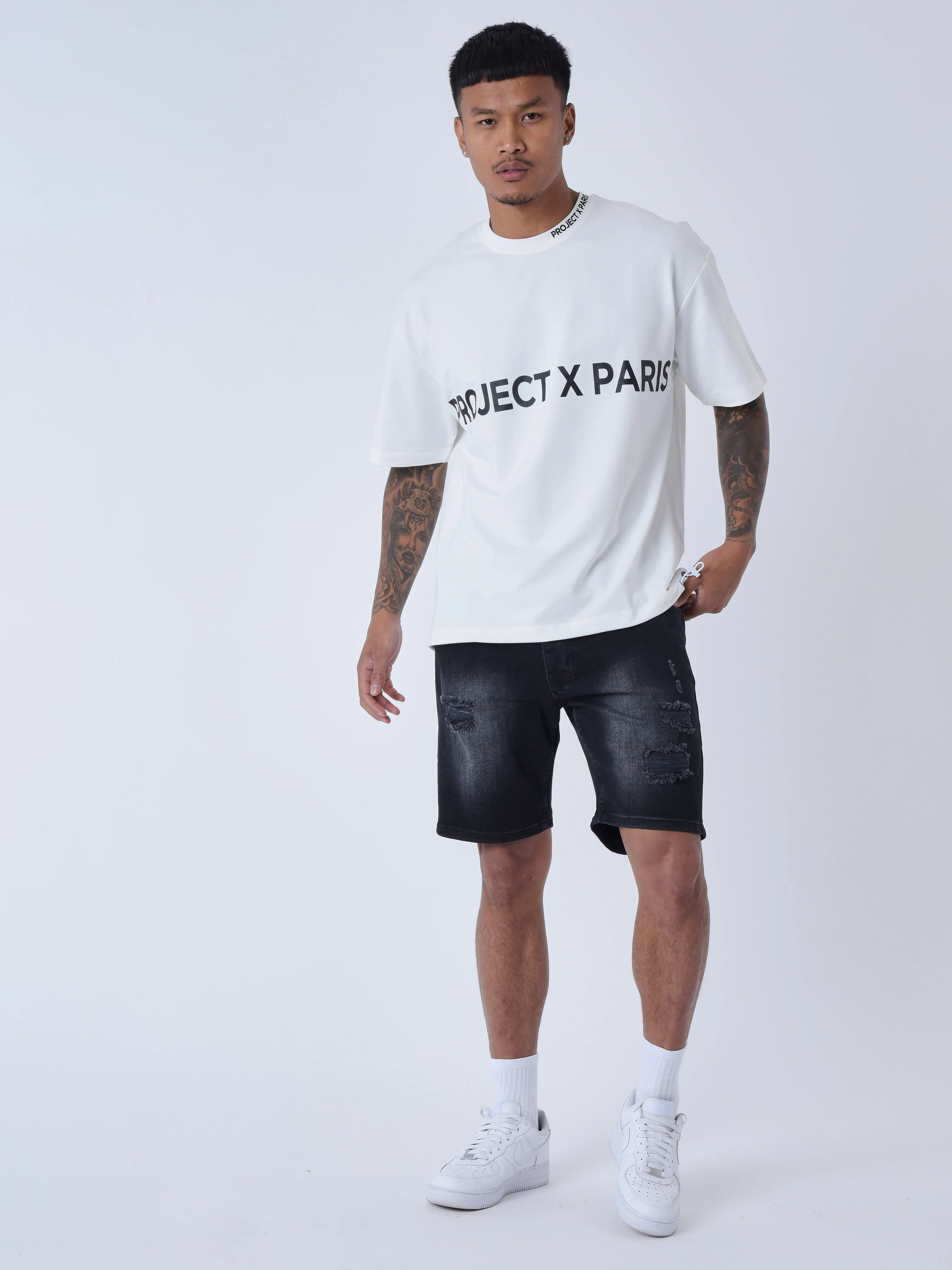 Short en jean effet déchiré