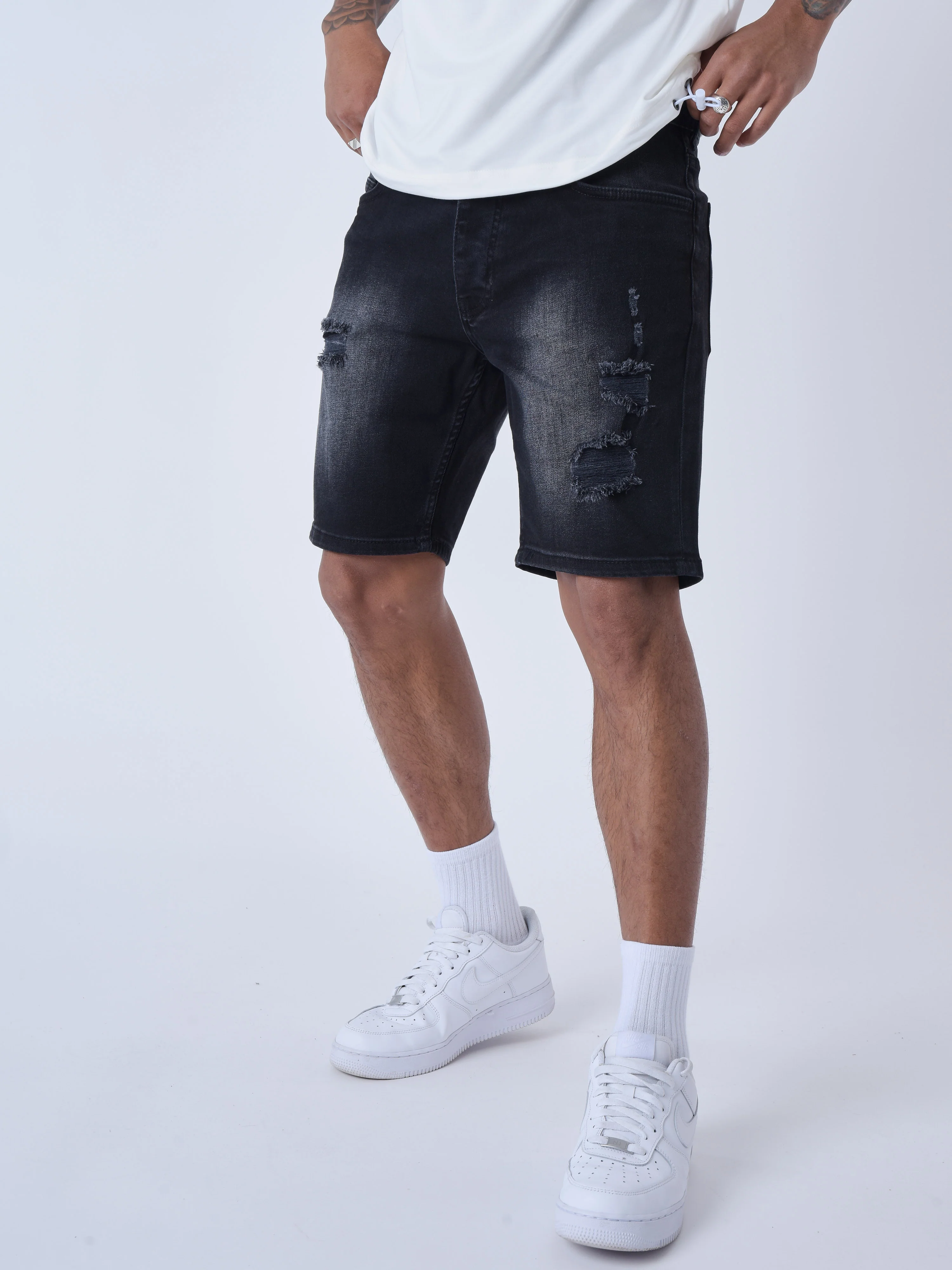 Short en jean effet déchiré - Image 4