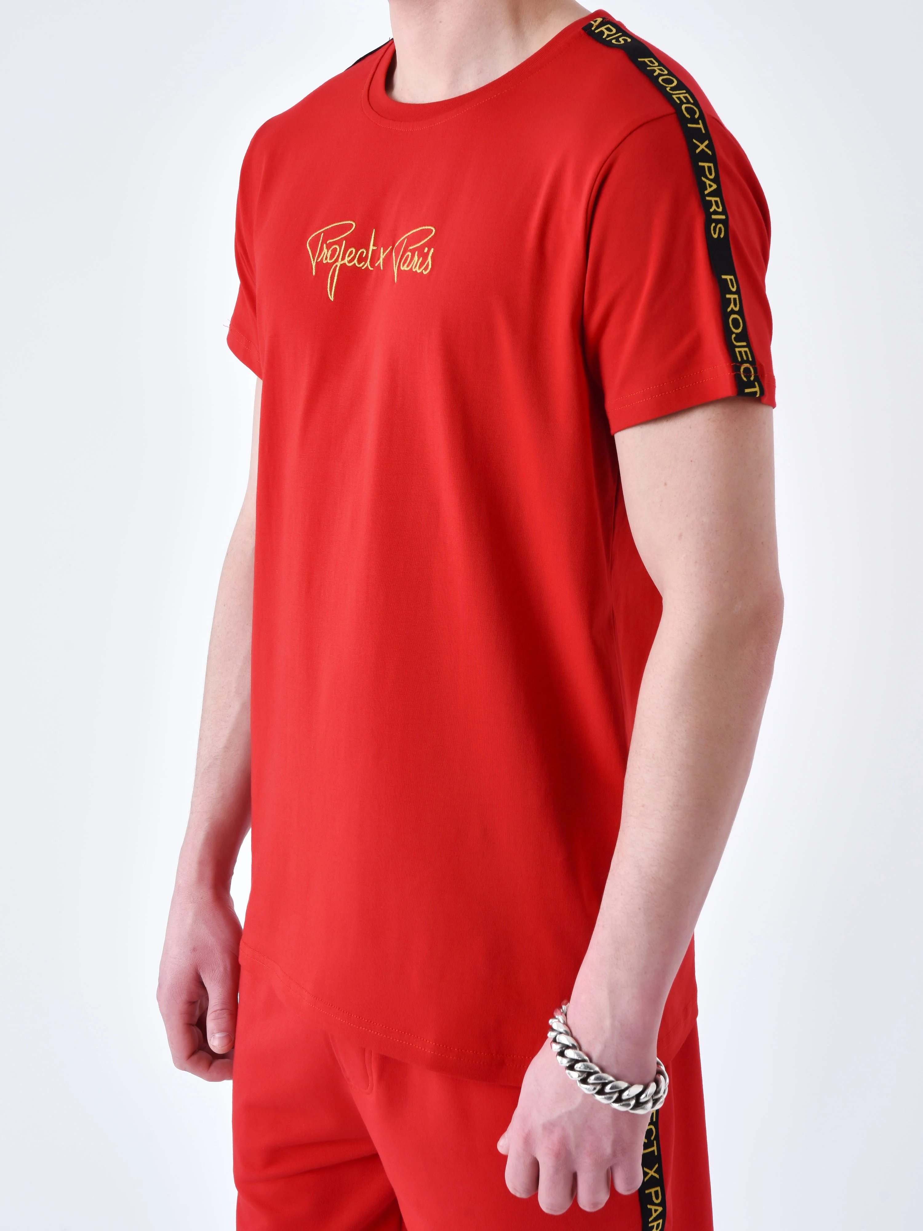 T-shirt classique Bandes brodé épaule - Image 4