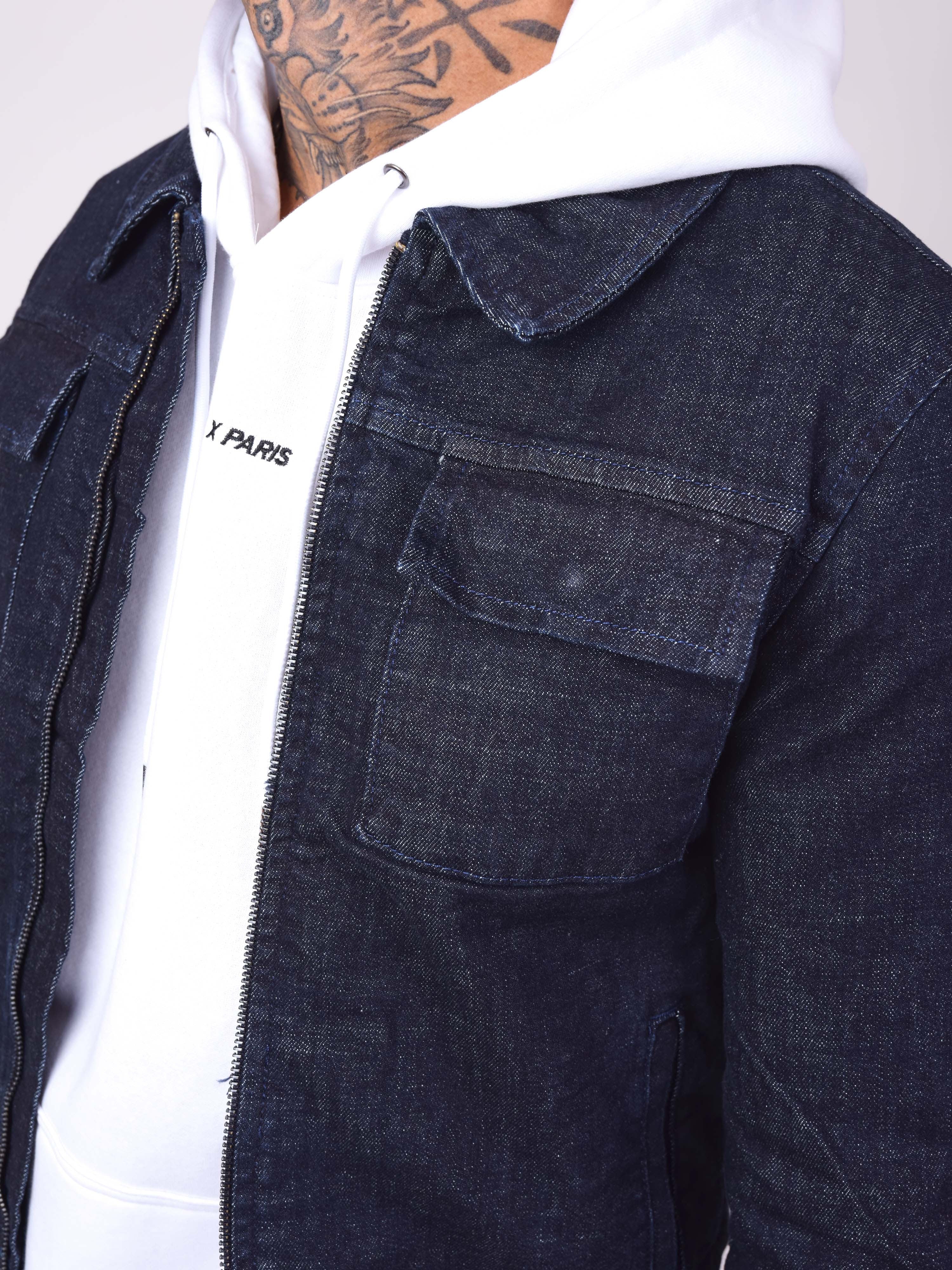 Veste en denim brut à zip - Image 5